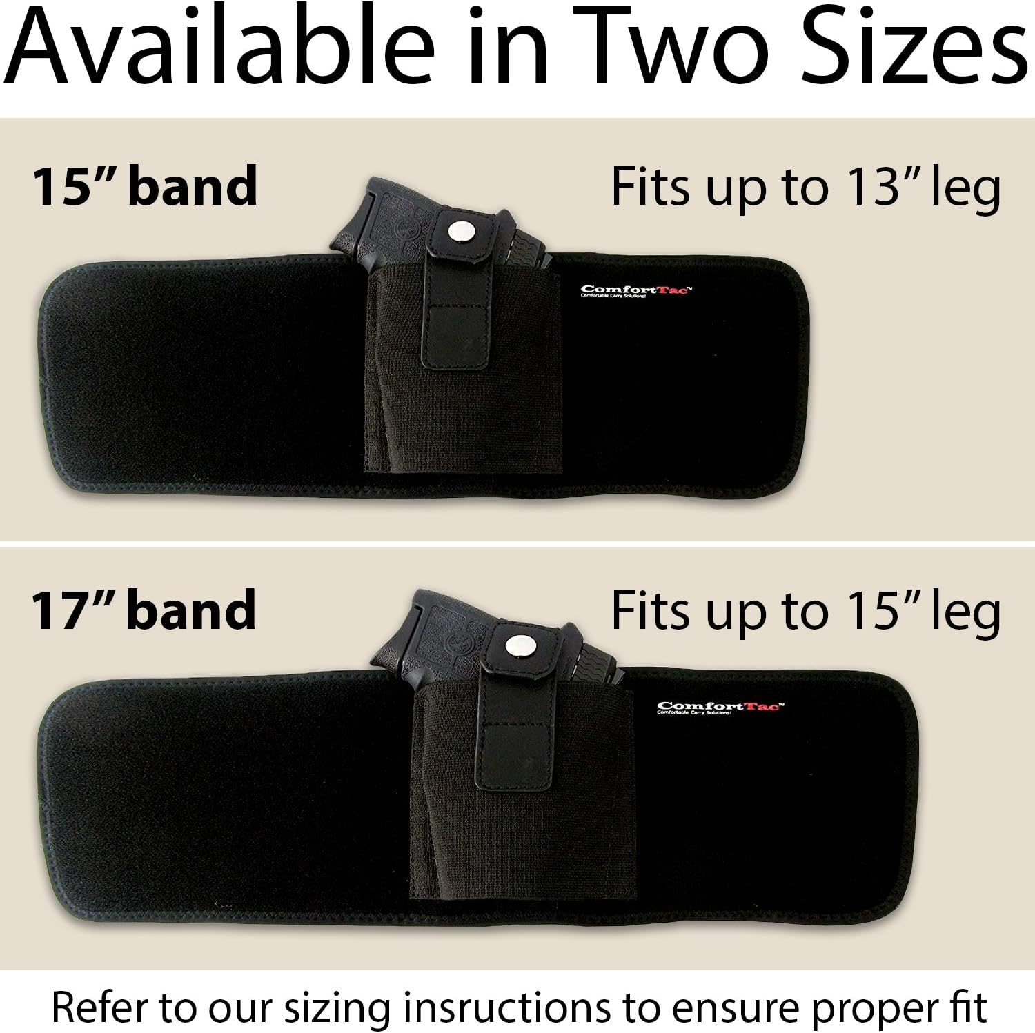 Ultimate Ankle Holster by ComfortTac, Compatible with Glock 42, 43, 36, 26, Smith and Wesson Bodyguard .380.38, Ruger LCP, LC9, Sig Sauer