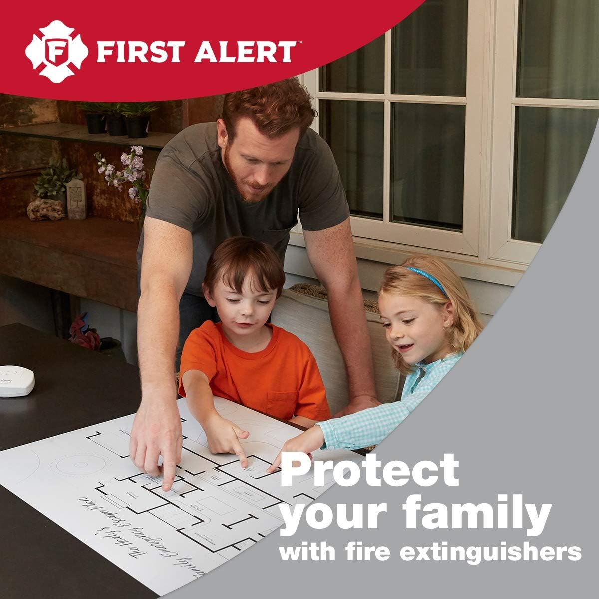 First Alert PRO5 Rechargeable Heavy Duty Plus Fire Extinguisher UL Rated 3-A:40-B:C, Red, 10 lbs | PRO5 Rechargable UL RATED 3-A:40-B:C, Red, 1-Pack