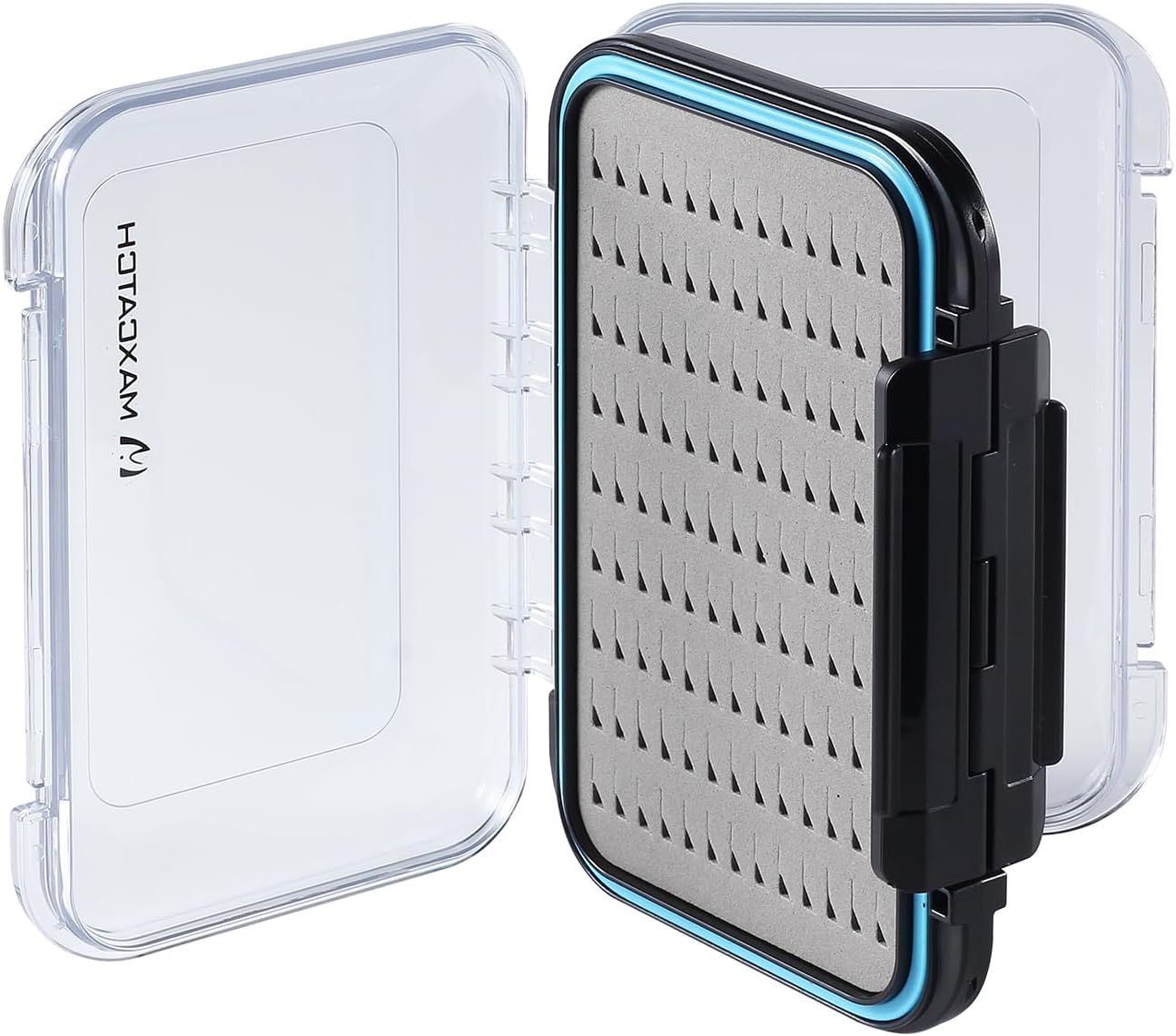 Maxcatch Waterproof Double-Sided Fly Box - Lightweight & Durable Fly Fishing Box with Clear Lid & Easy Grip Foam for Dry & Wet Flies Storage