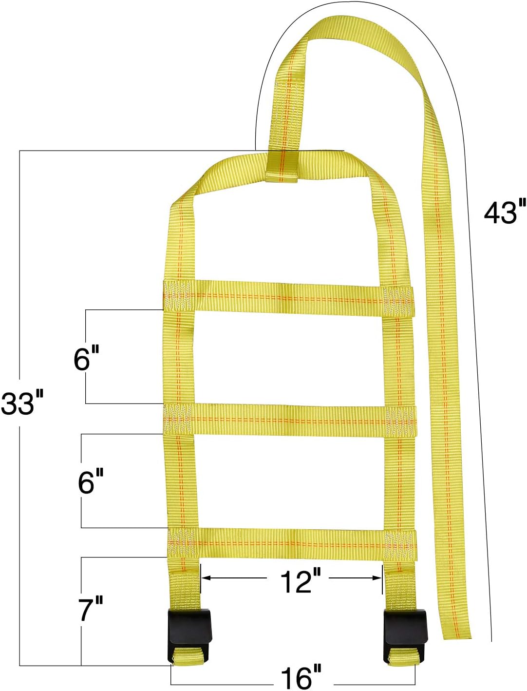 Trekassy Tow Dolly Straps for Car with Flat Hooks-2 Pack, Heavy Duty Car Tire Bonnet Net Fits 14"-17" Tires, 10, 000 lbs Break Strength