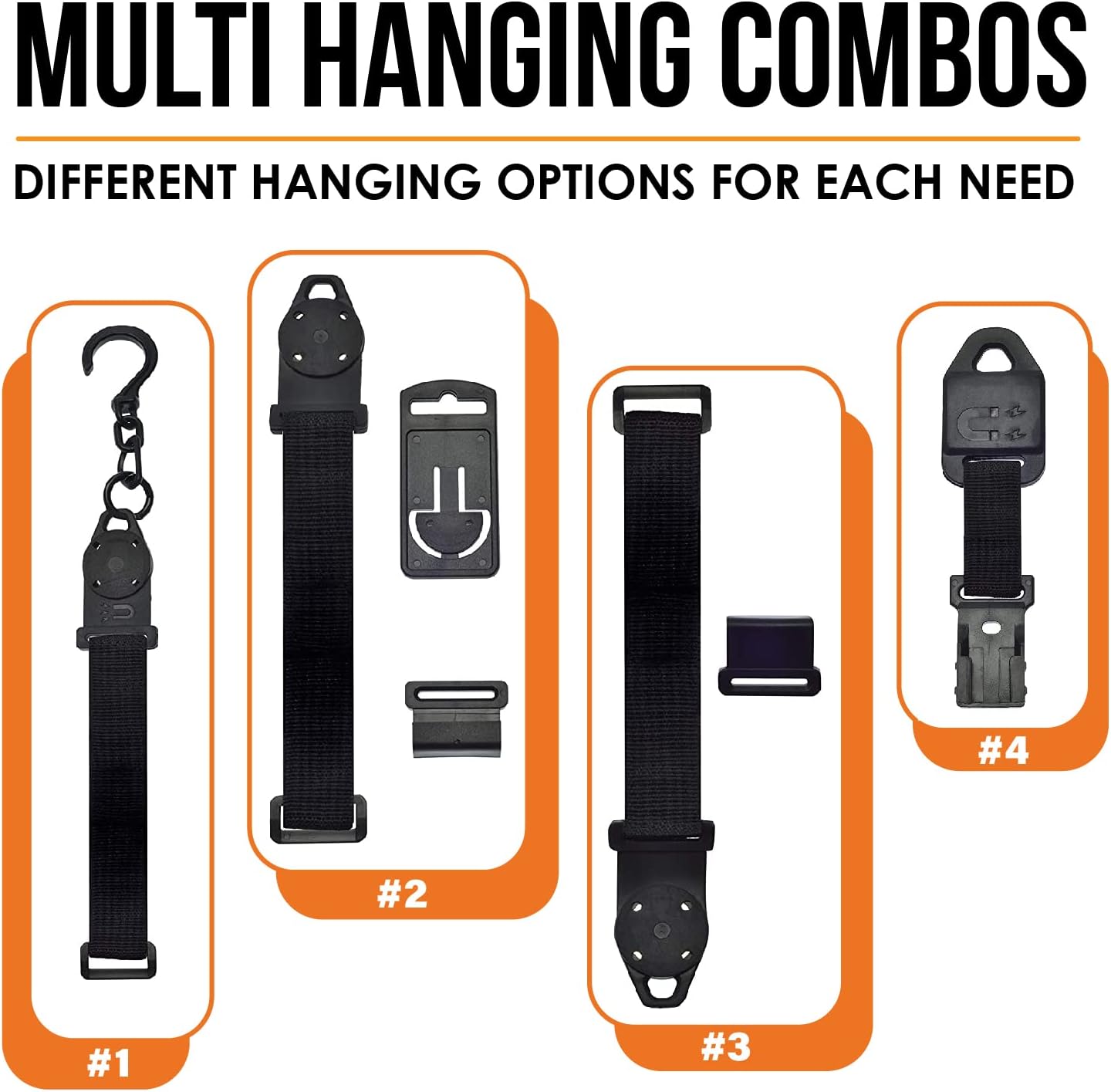 Universal Multimeter Magnet, Hook, and Clip Hanging Strap Kit | Works with Most Multitesters Including Fluke and Klein Tool Meters