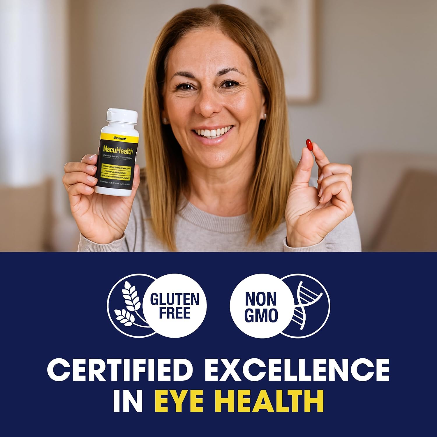 Macuhealth Triple Carotenoid Formula - Eye Vitamins for Adults | 90 softgels, 3 months supply, Advanced Eye Support & Health Eye Formula
