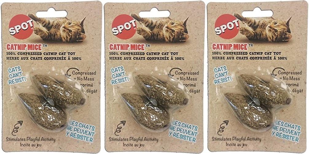 (6 Pack) Ethical Pet 100-Percent Catnip Candy Mice Cat Toy (3 Packages Each Containing 2 Toys)