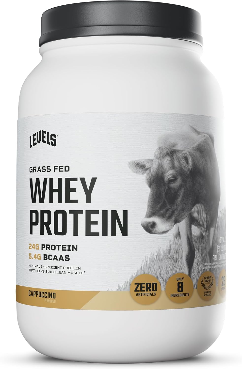 Levels Whey Protein Powder, No Artificial Ingredients, Pure Chocolate, 5LB | 24G of Protein, 5.4G BCAAs, Clean Ingredients, Hormone Free Dairy, No Fillers, No Added Sugar, No Junk