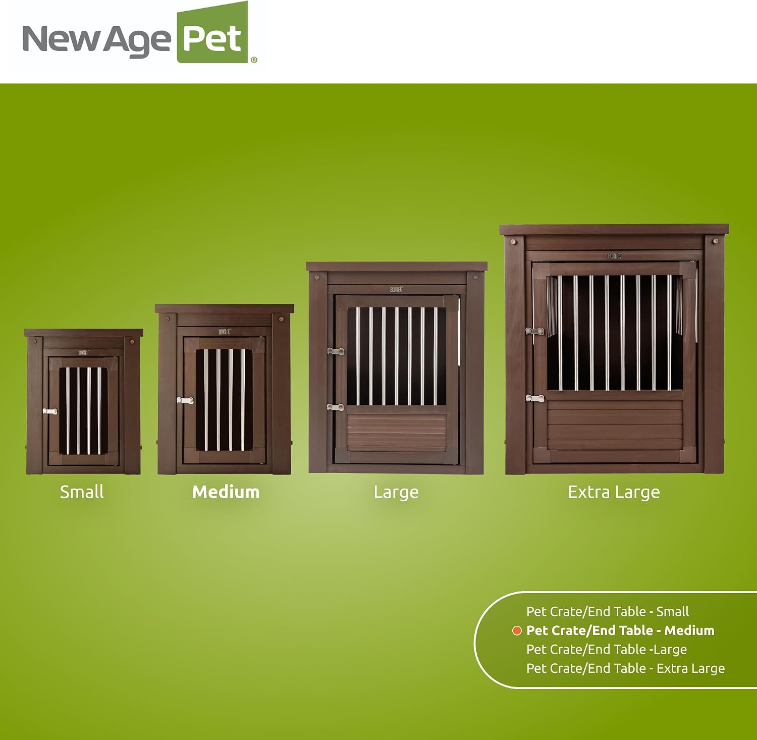 New Age Pet ecoFLEX Pet Crate/End Table, Small, Grey, Model:EHHC405S