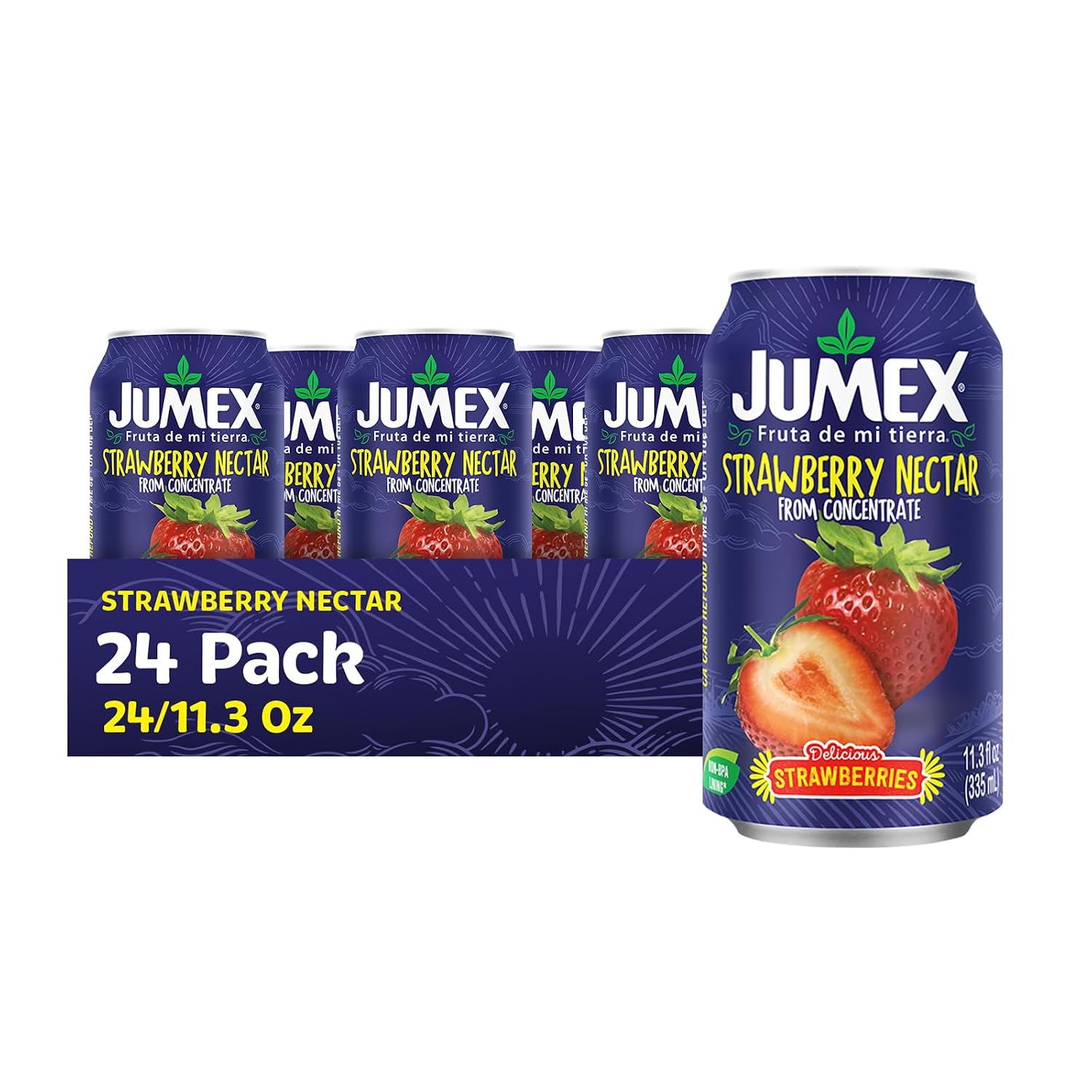 Jumex Mango Nectar Juice & Peach Nectar - Made with Fresh Fruit Puree - Tropical Fruit Juice Concentrate for Smoothie Mix, Cocktail Mixers & Kids Beverages - 11.3oz, 12 Pack Canned Drinks