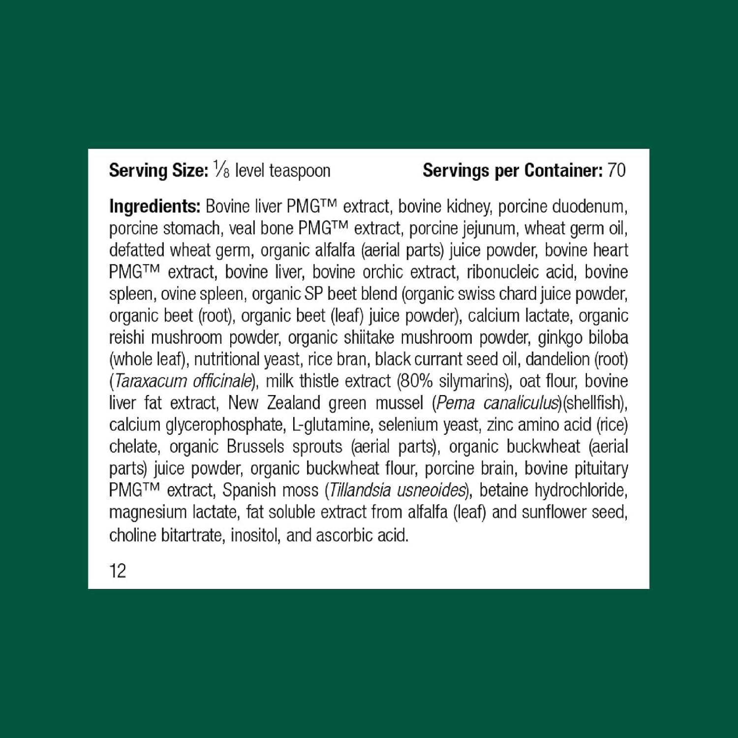Standard Process Canine Hepatic Support - Dog Supplement to Aid Liver Health - Hepatic Immune Function & Liver Metabolism Support Supplement - Powder Supplement for Dogs - 110 g