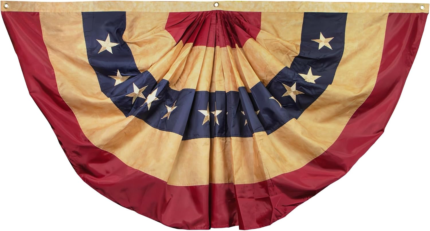 ANLEY Vintage Style US National Pleated Fan Flag