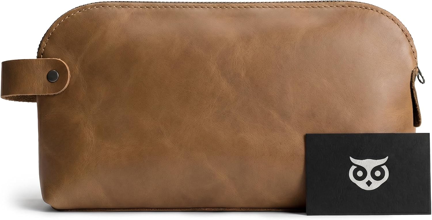 Hide & Drink, Large Rustic All Purpose Utility Bag for Cords & Chargers, Travel Bag, Multi-Purpose Bag, Full Grain Leather