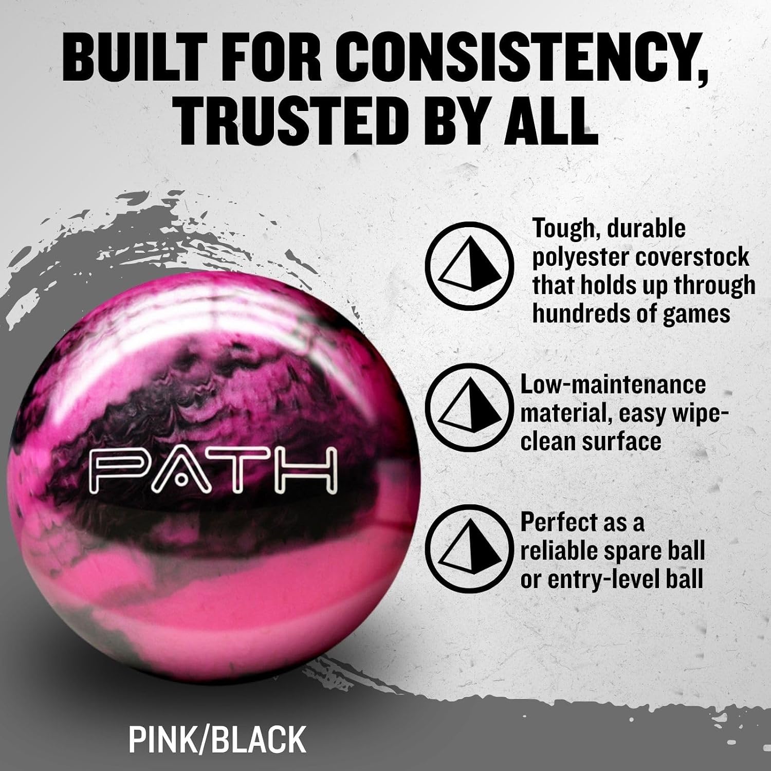 Pyramid Path Polyester Bowling Ball | Customizable with Basic Drilling Options - Great for Spare Shooting, League, Recreational, Straight Bowlers