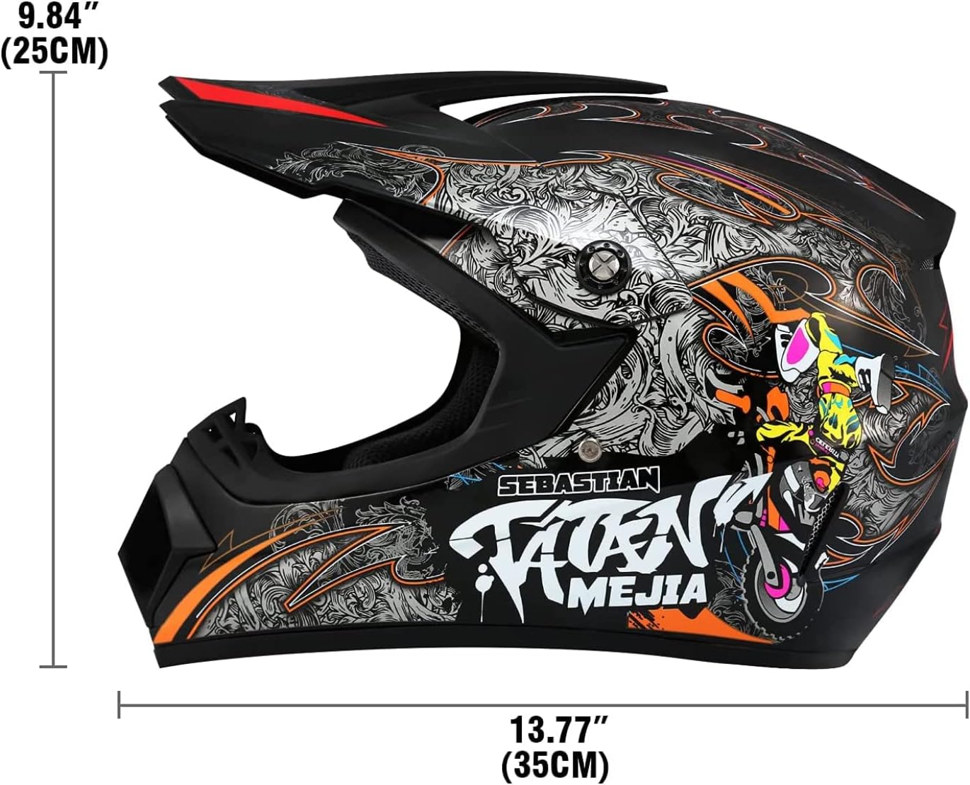 Motocross Helmet ATV Dirt Bike Helmets Off-Road Helmet with Gloves Goggles for Unisex Adult Youth DOT/FMVSS 218 Approved (Medium, Black)