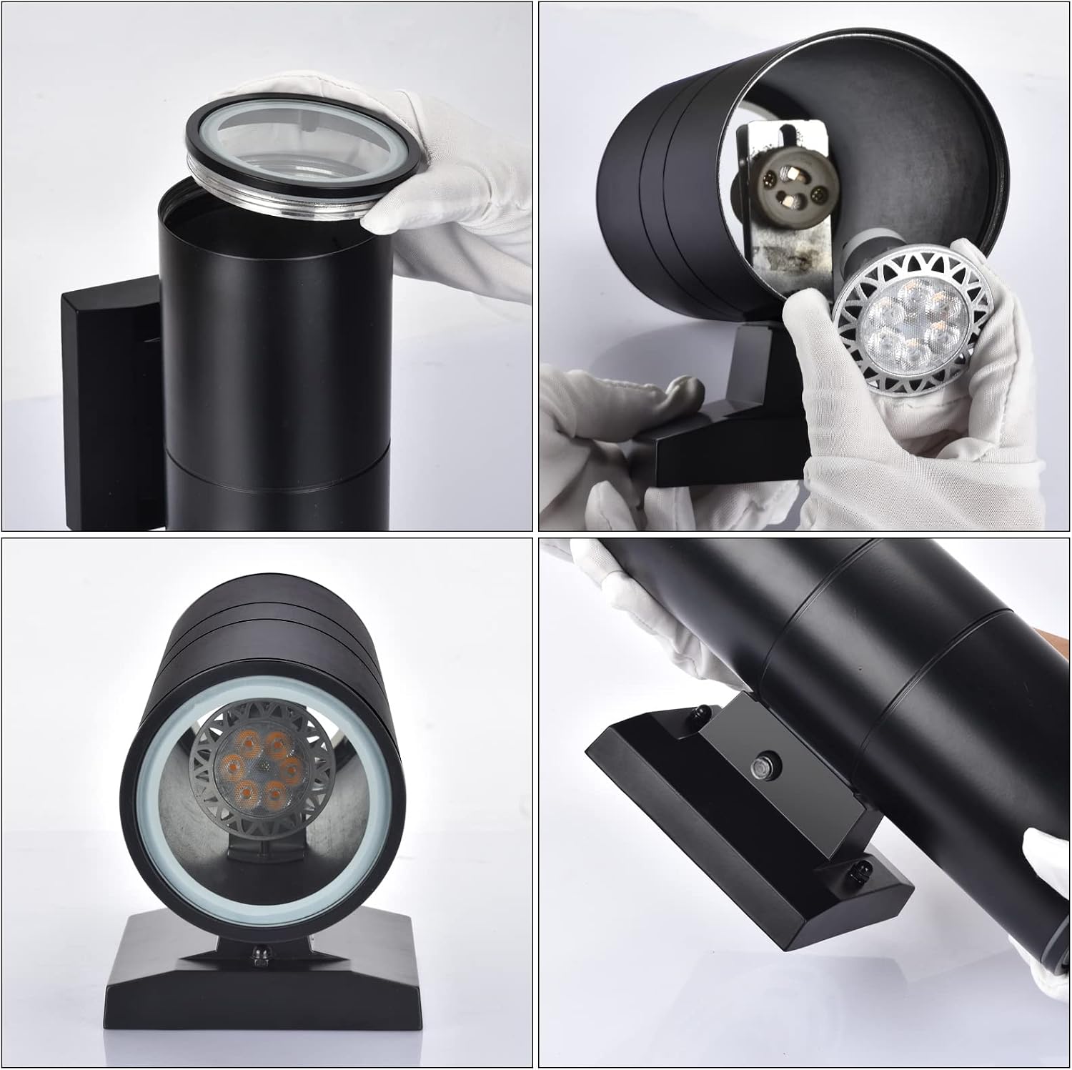 rosykite Outdoor Wall Lights 4 Pack, Dusk to Dawn Sensor Cylinder Sconce