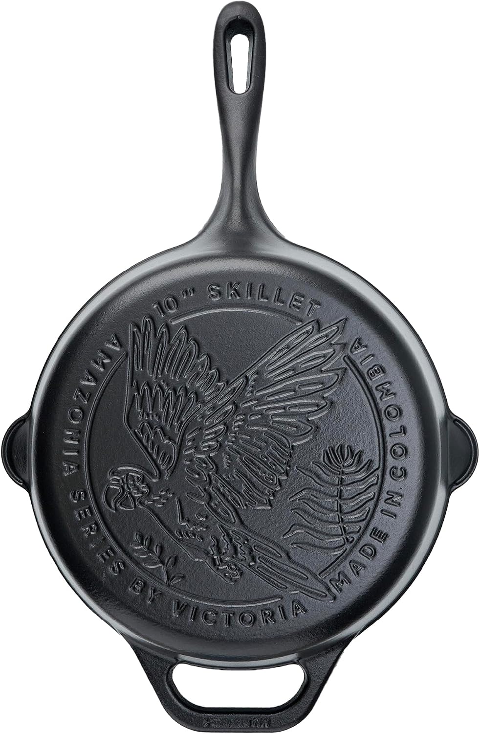 Victoria 10-Inch Cast Iron Skillet, Pre-Seasoned Cast-Iron Frying Pan with Long Handle, Made in Colombia | Pan with Long Handle, Made in Colombia