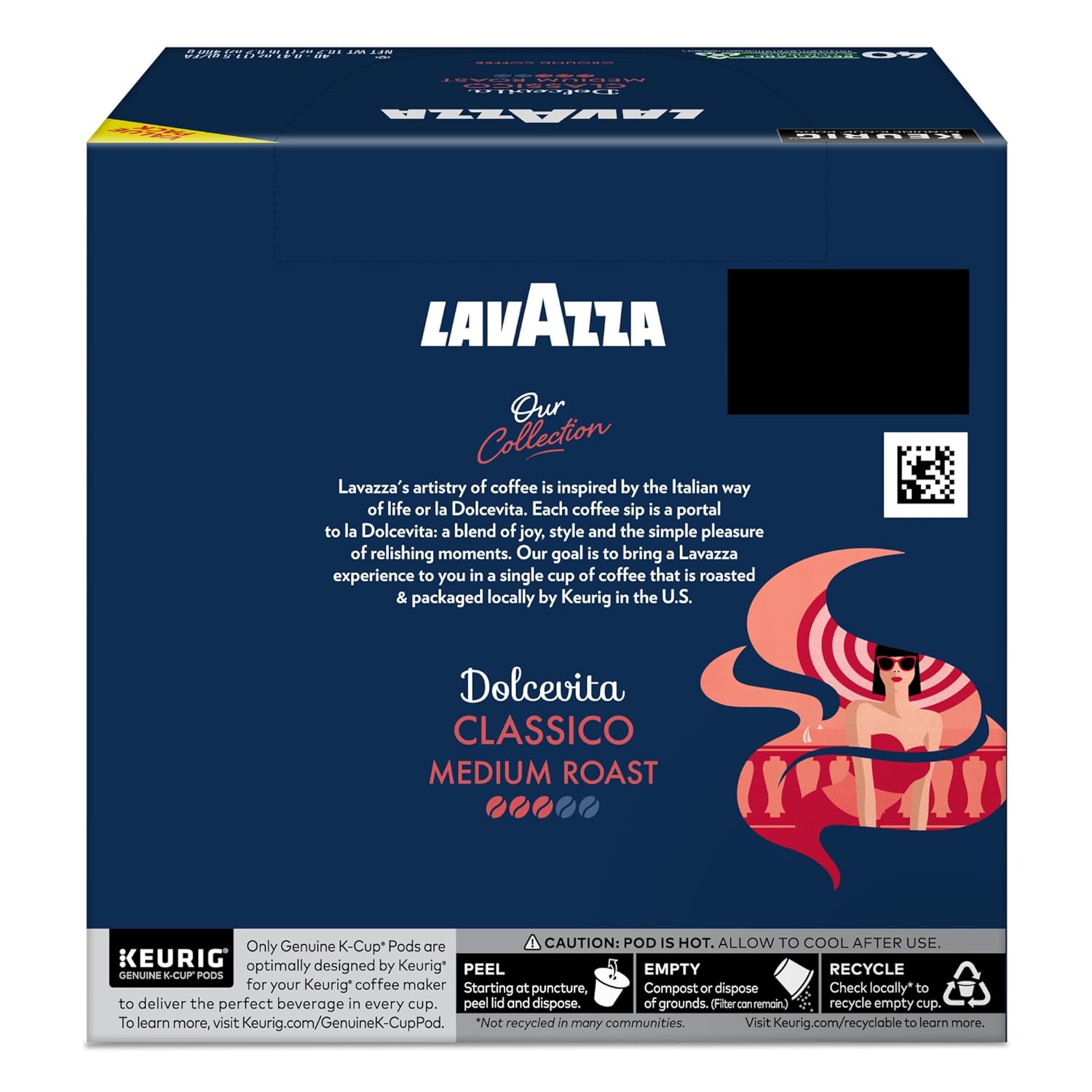 Lavazza Espresso, Single-Serve Keurig K-Cup Pods, Medium Roast Coffee, 32-Count Box