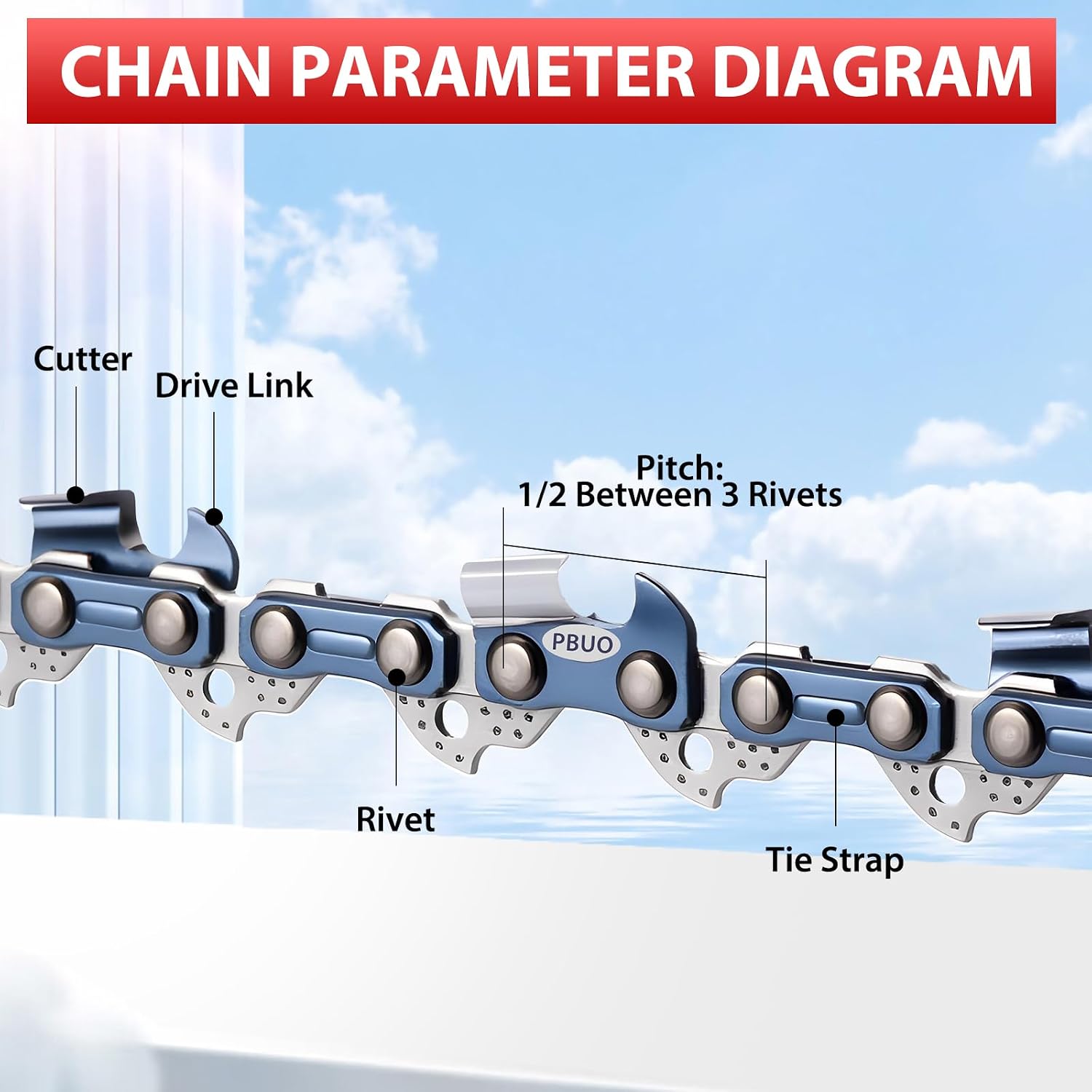 18 Inch Chainsaw Chain Replacement .325" Pitch .063" Gauge 68 Drive Links, Fits Stihl (PRE 2023 .063" Gauge) 025, MS250, MS251, 3005 008 4717-36390050068, Full Chisel, 3 Pack | P-Series