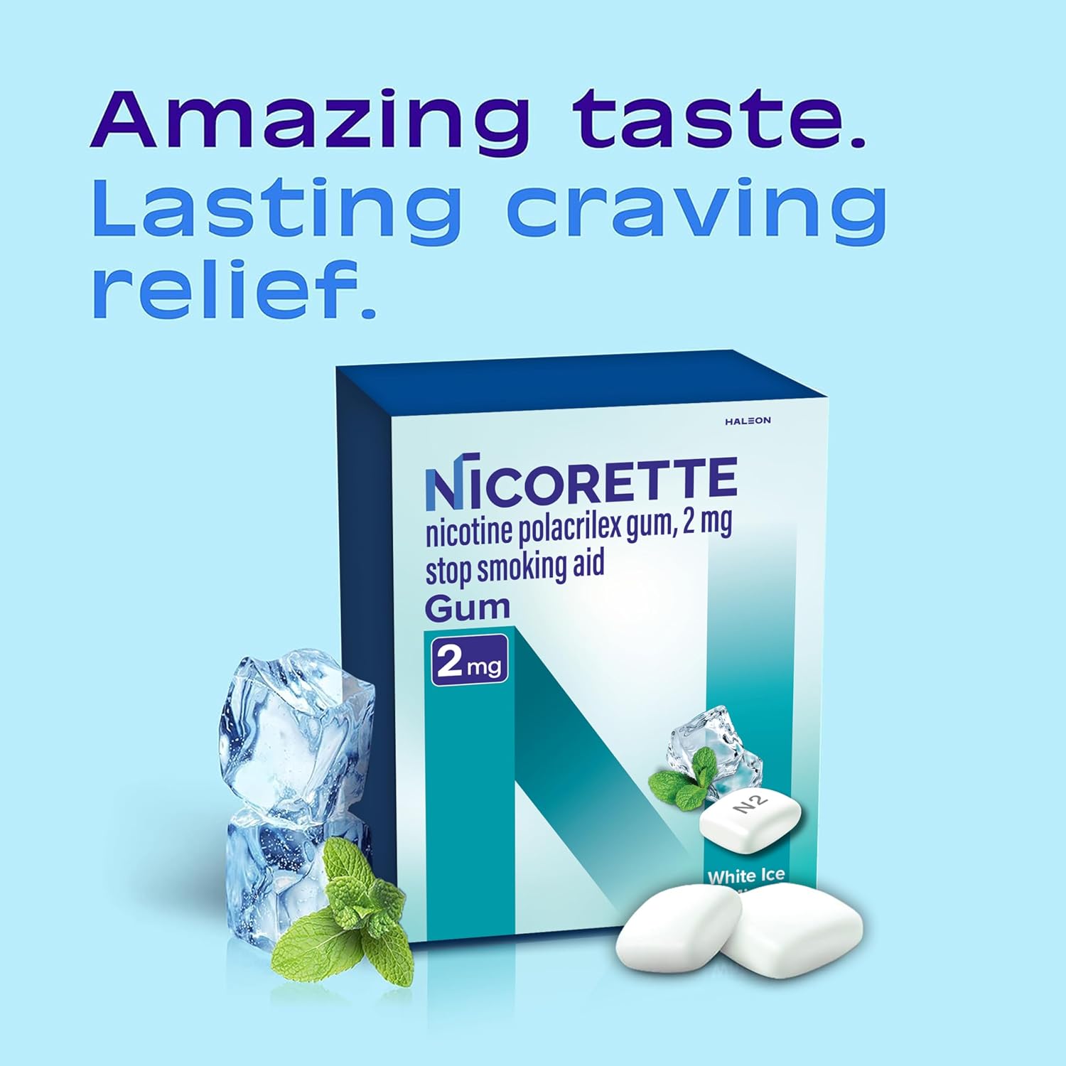 Nicorette Nicotine Lozenges 2mg, White Ice Mint, 200 Count | Quit Smoking Aid, Reduces Nicotine Cravings and Withdrawal Symptoms, Intense Craving Relief, Smoking Cessation Lozenge