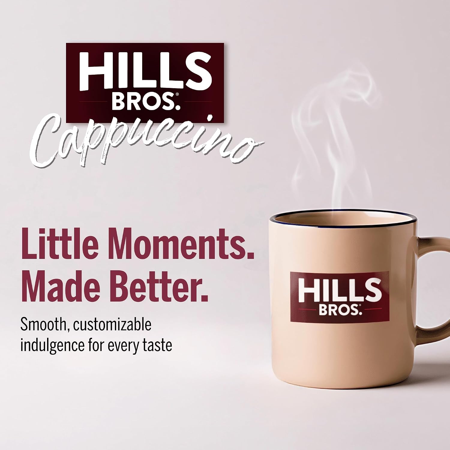 Hills Bros. Cappuccino Mix – Rich, Frothy Coffeehouse-Tasting Instant Drink Mix – Quick and Easy Preparation – Perfect for Hot & Iced Drinks & Creaming Coffee – Double Mocha, 1 Pack of 16oz
