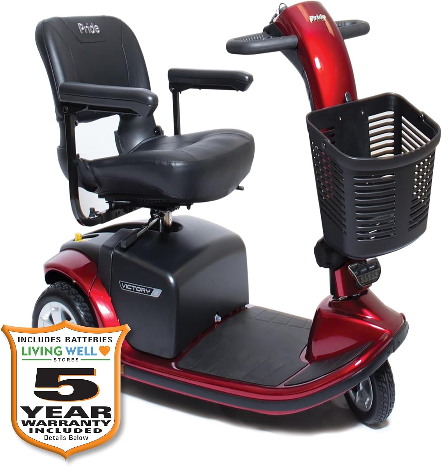 Pride Victory 9 3-Wheel Scooter w/Avail ext warr (Red)