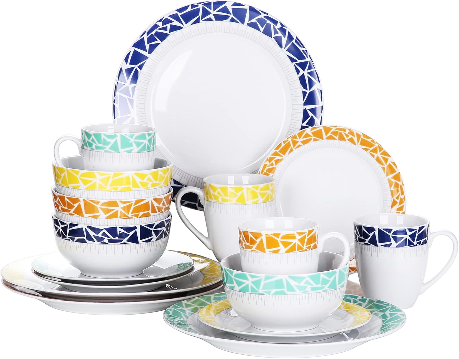 VEWEET 30 PCS Ceramic Dinnerware Sets for 6, Pink Floral Dish Set, ANNIE | Porcelain Dinner Set Including Dessert Plates, Soup Plates, Dinner Plates, Cups & Saucers, Microwave & Dishwasher Safe