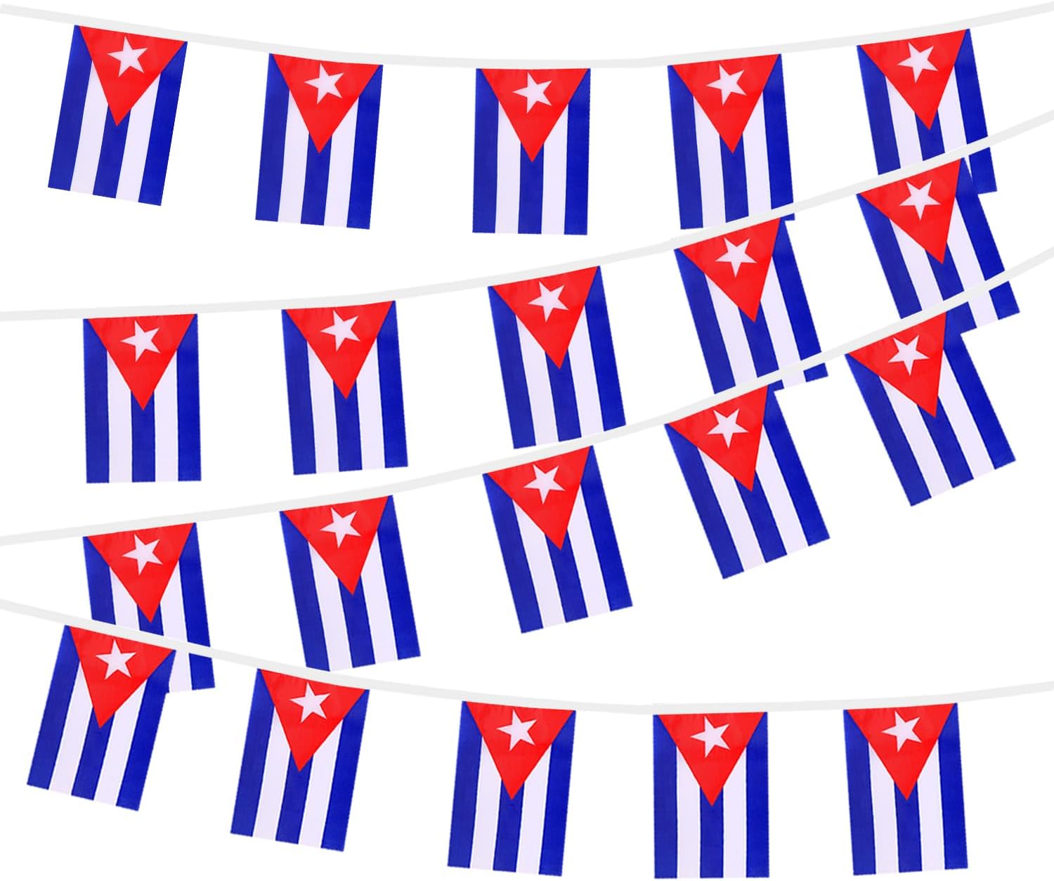Nicaragua String Flags Banner Mini Small Nicaraguans Flag Bunting Patriotic Hanging Decor,National Holiday, Sports Game, Fiesta & Themed Party,18 Feet 20 Flags