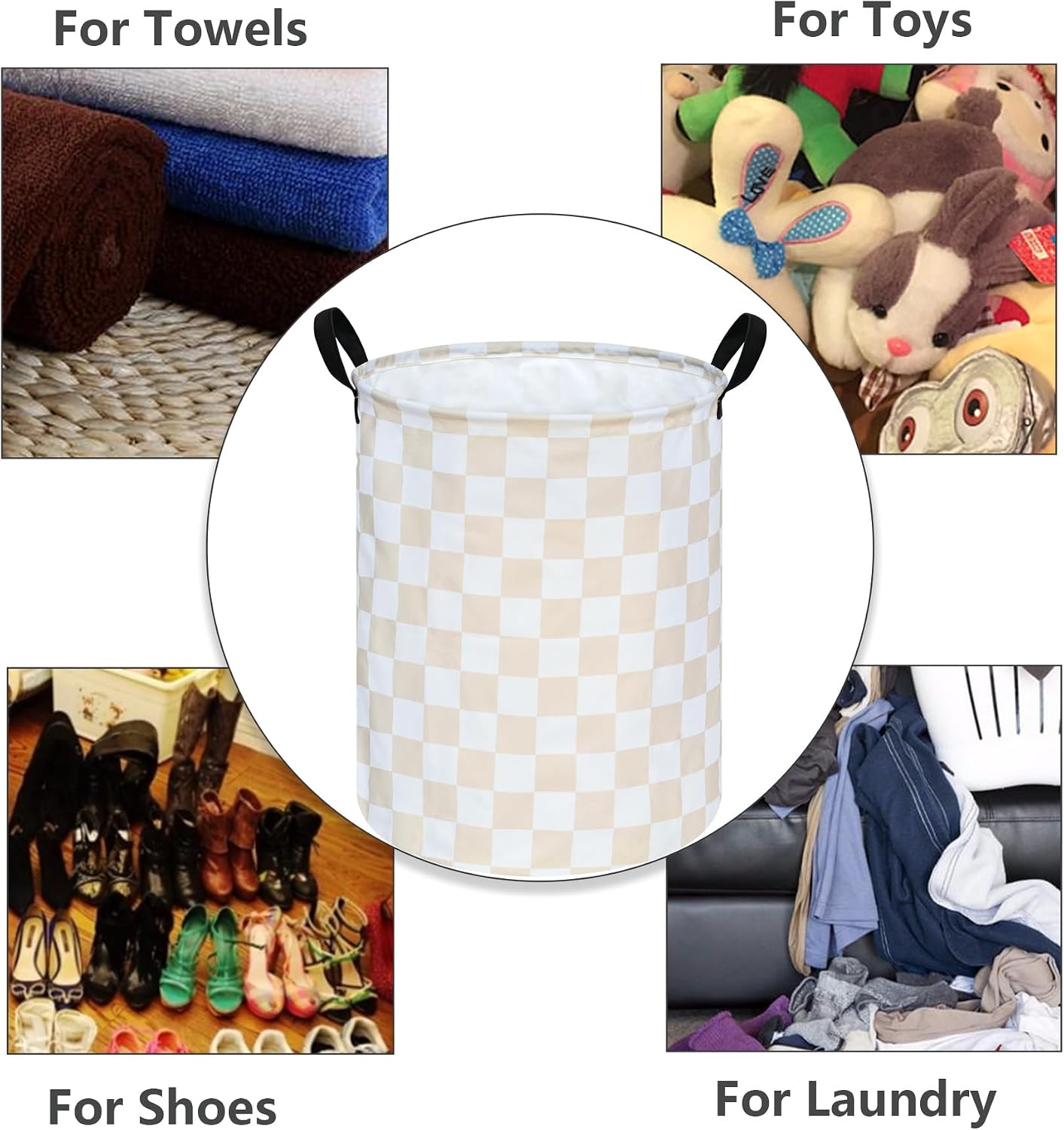 MAIZMZ Kids Hamper Storage Basket Nursery Bins Baby Gift Toy Organizer Box Laundry Basket Large Canvas Collapsible Chest for