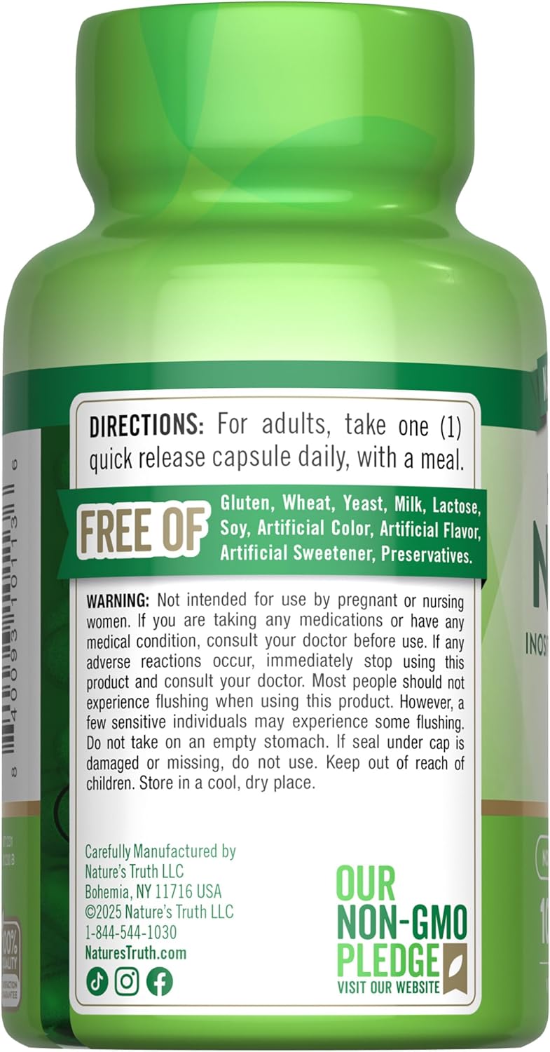 Nature's Truth Flush Free Niacin | 500mg | 100 Capsules