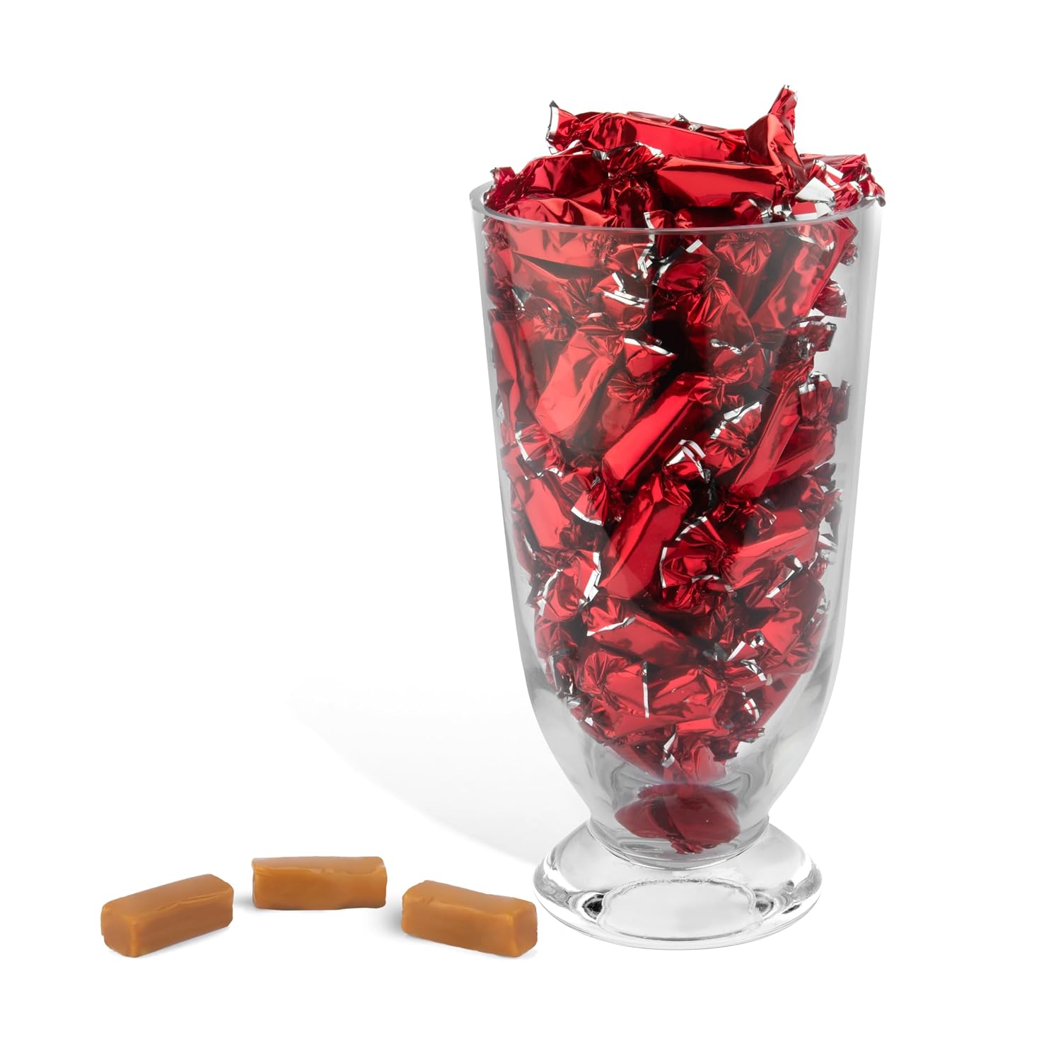 Candy Envy - Individually Wrapped Caramels - Red Wrapper - 2 Pound Bulk Red Candy