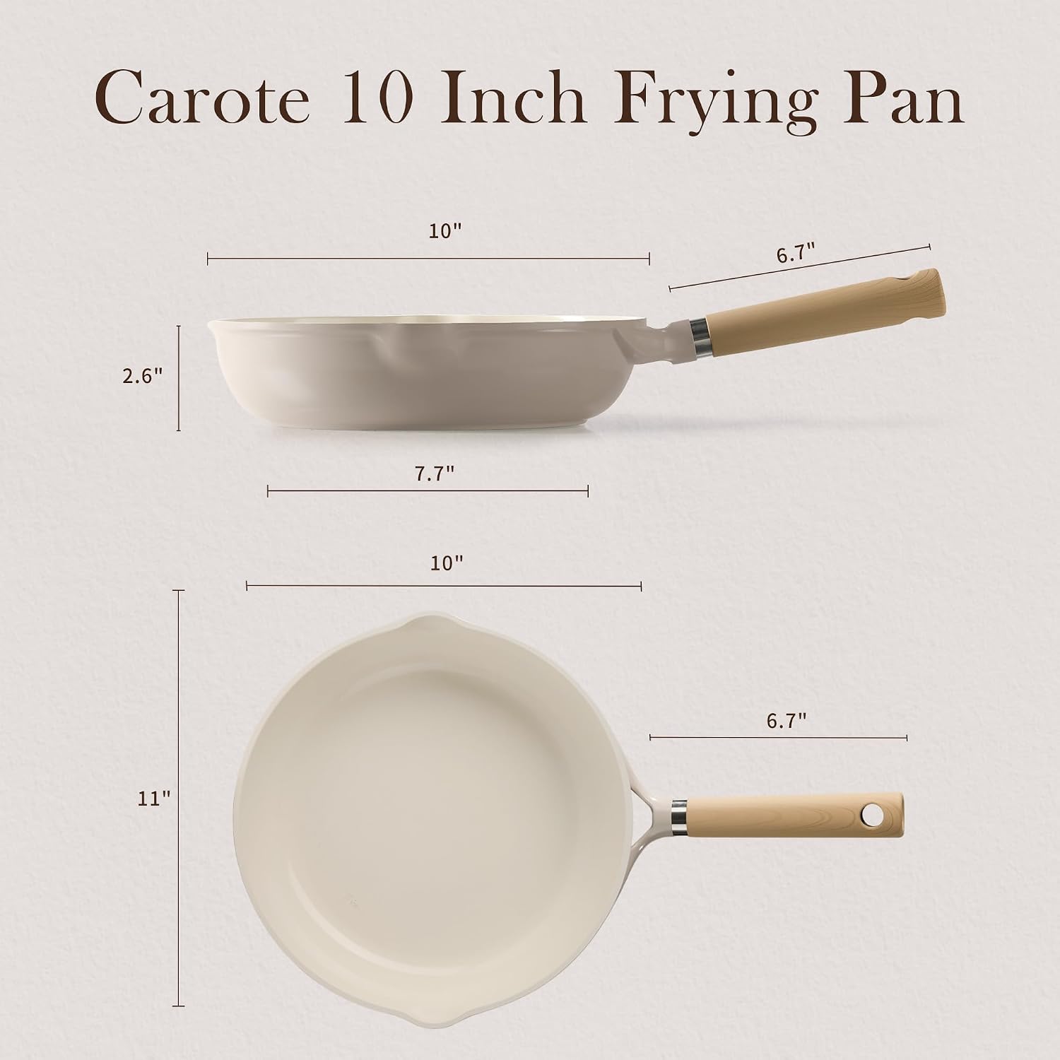 CAROTE Nonstick Frying Pan, 8 Inch Classic Granite Skillet | Kitchen Healthy Non Toxic Stone Cookware,All-Stovetop Compatible, Cool Handle, Easy to Clean, PFOA Free
