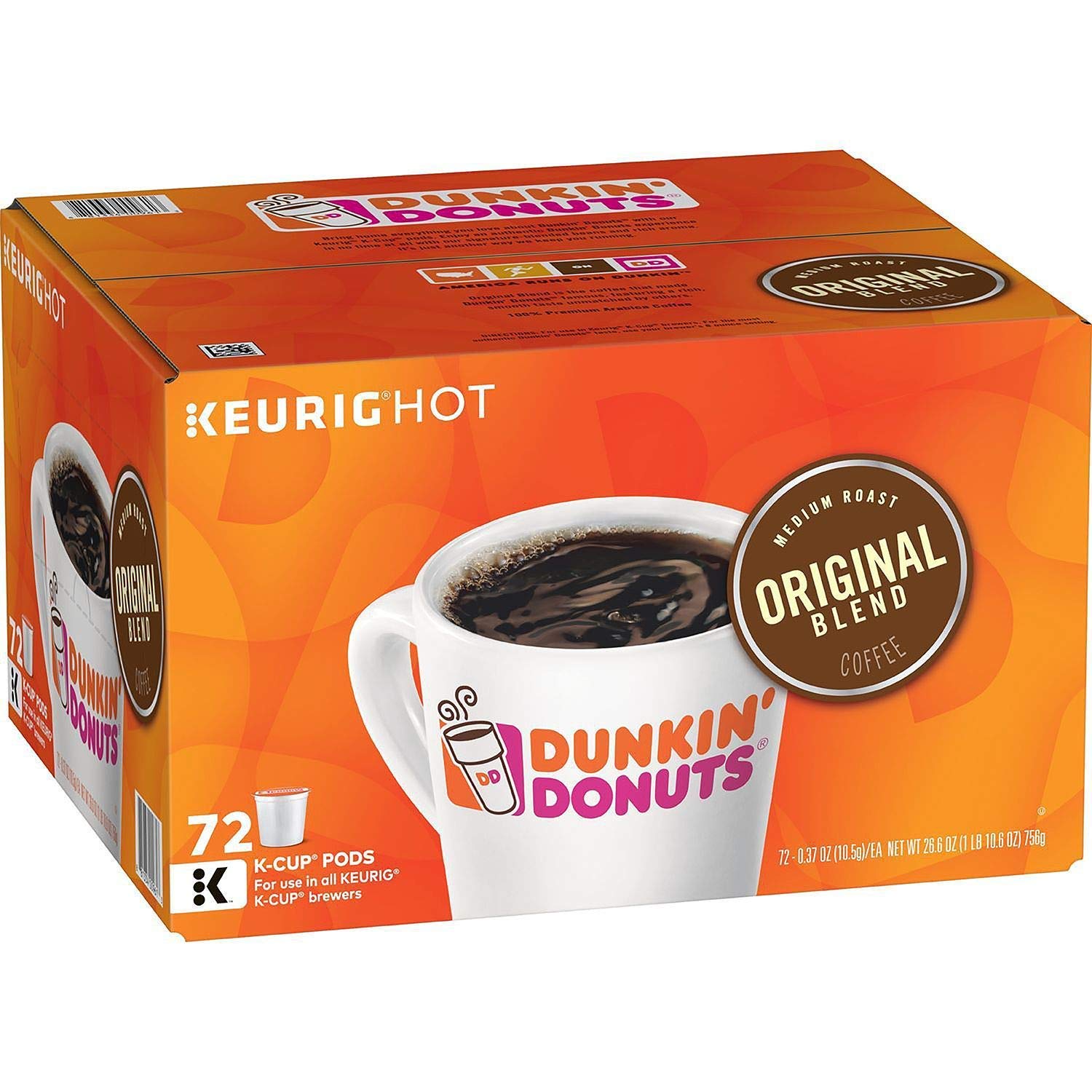Dunkin Donuts Original Flavor Coffee K-Cups For Keurig K Cup Brewers (16 Count)