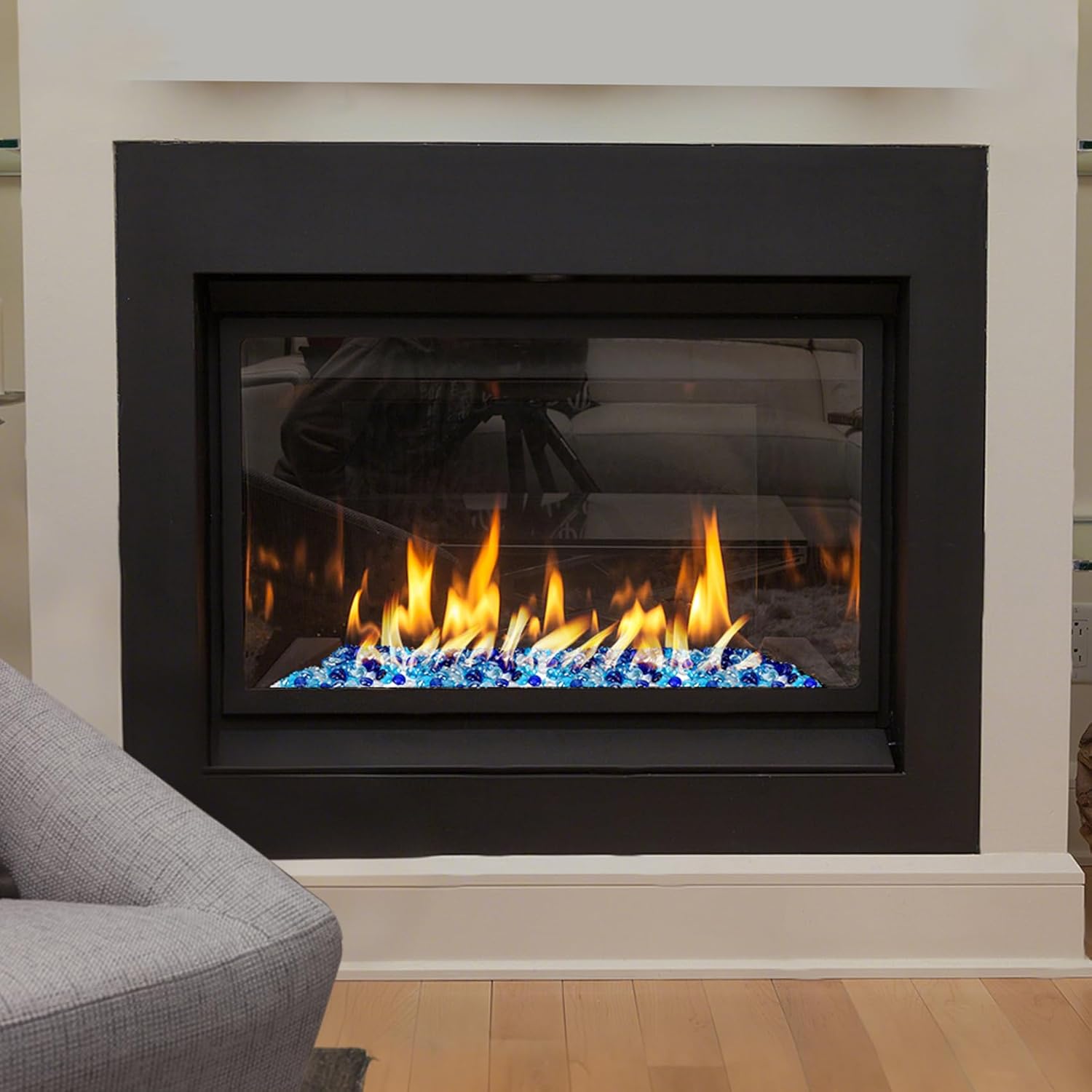 Skyflame 10-Pound Fire Glass Beads for Fire Pit Fireplace, Onyx Black