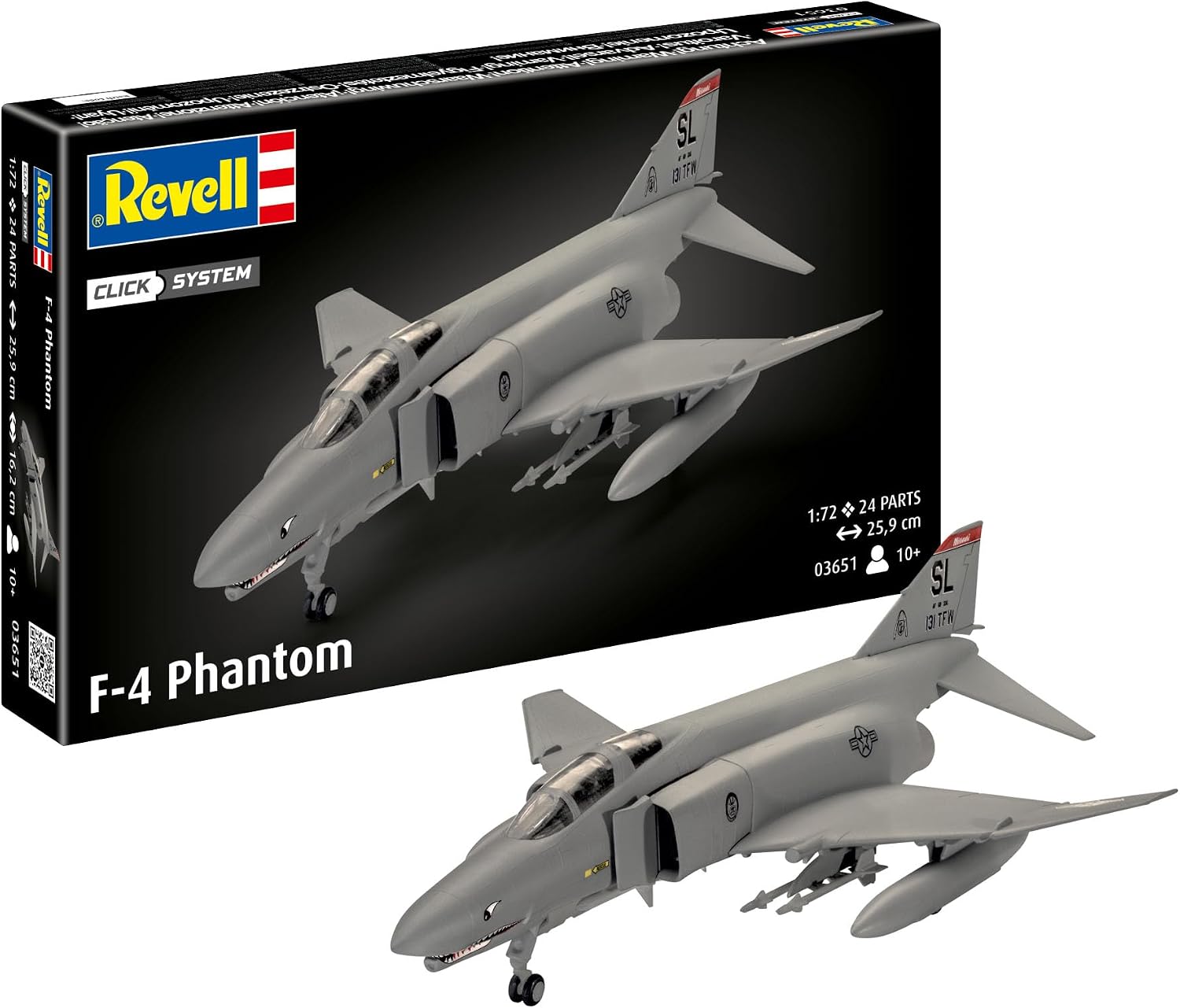 Revell 03651 F-4 Phantom (Easy-Click) Model Kit, Grey