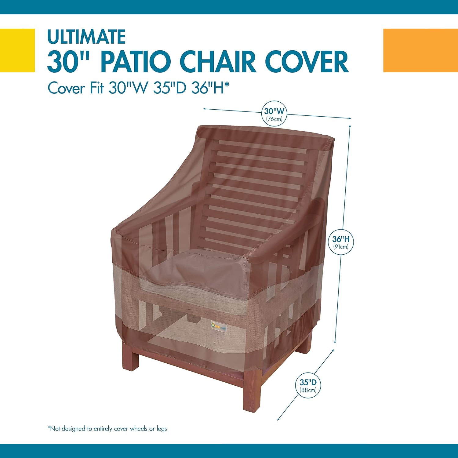 DUCKCOVERS Ultimate Waterproof 36 Inch Patio Chair Cover, Outdoor Chair Covers