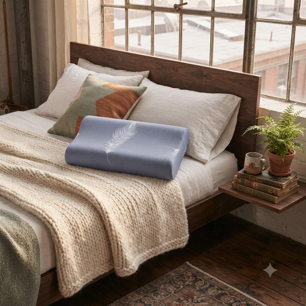Pillow Case for Cervical Neck Pillow - Standard Size Cotton Pillowcase with Zipper