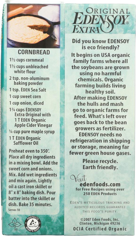 Eden Organic Soymilk Extra, Original, 32 Ounce