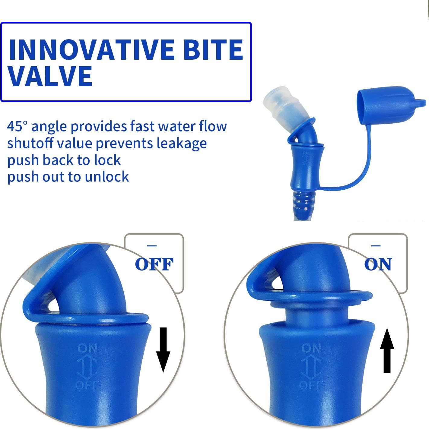 KUREIDA Hydration Bladder 2L-3L, Leak Proof Water Reservoir, BPA Free, Wide Opening