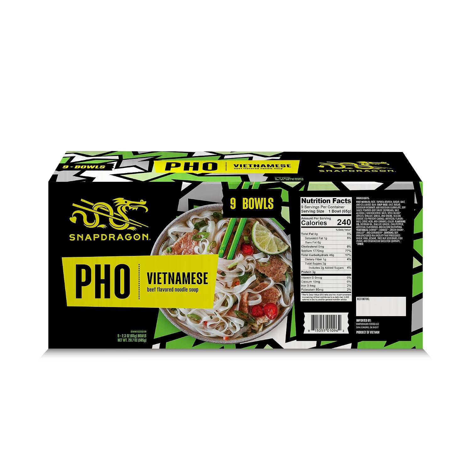 Snapdragon Laksa Curry Instant Noodle Bowls | Coconut Curry Flavor with Rice Noodles | Gluten-Free | No MSG Added | 2.1 oz (6 Pack)