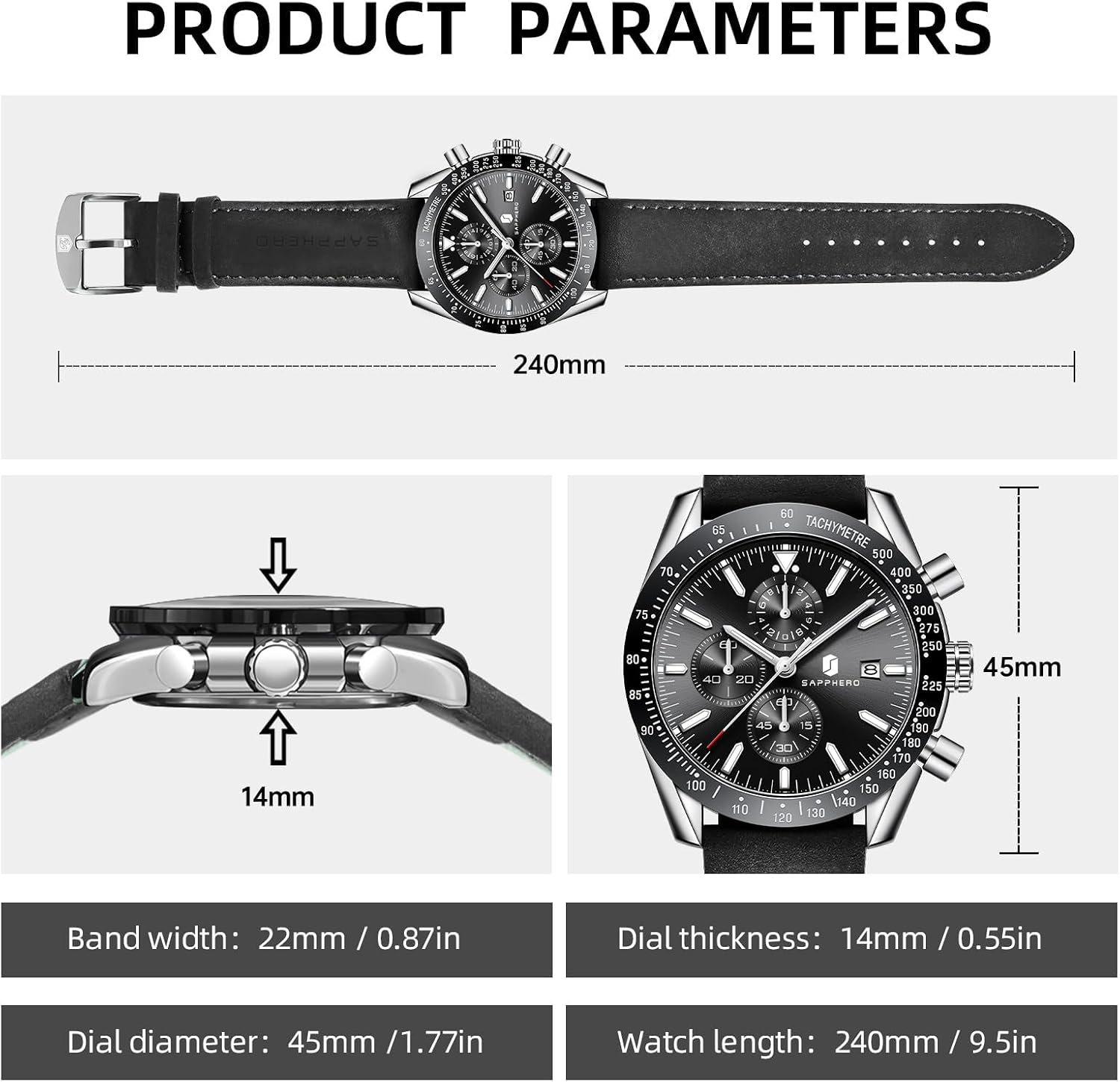 BENYAR Watch for Men Analog Quartz Chronograph Waterproof Luminous Designer Mens Wrist Watches Business Work Sport Casual Dress Watch with Silicone Strap Elegant Gifts for Men