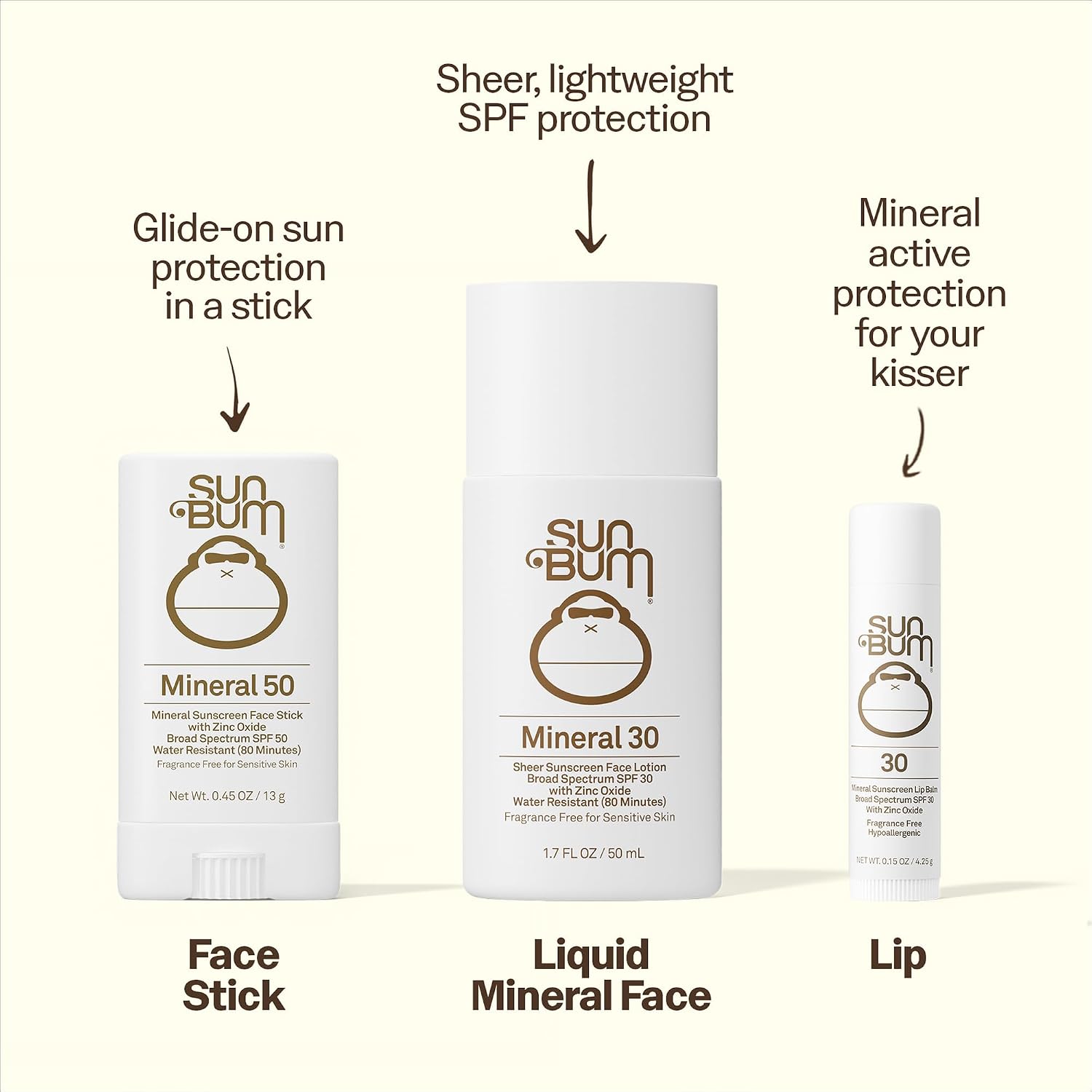 Sun Bum Mineral SPF 50 Face Stick Sunscreen - Travel Size, 0.45 oz | Broad Spectrum Sunscreen, for Sensative Skin, Vitamin E, Hawaii 104 Act Compliant (No Octinoxate & Oxybenzone)