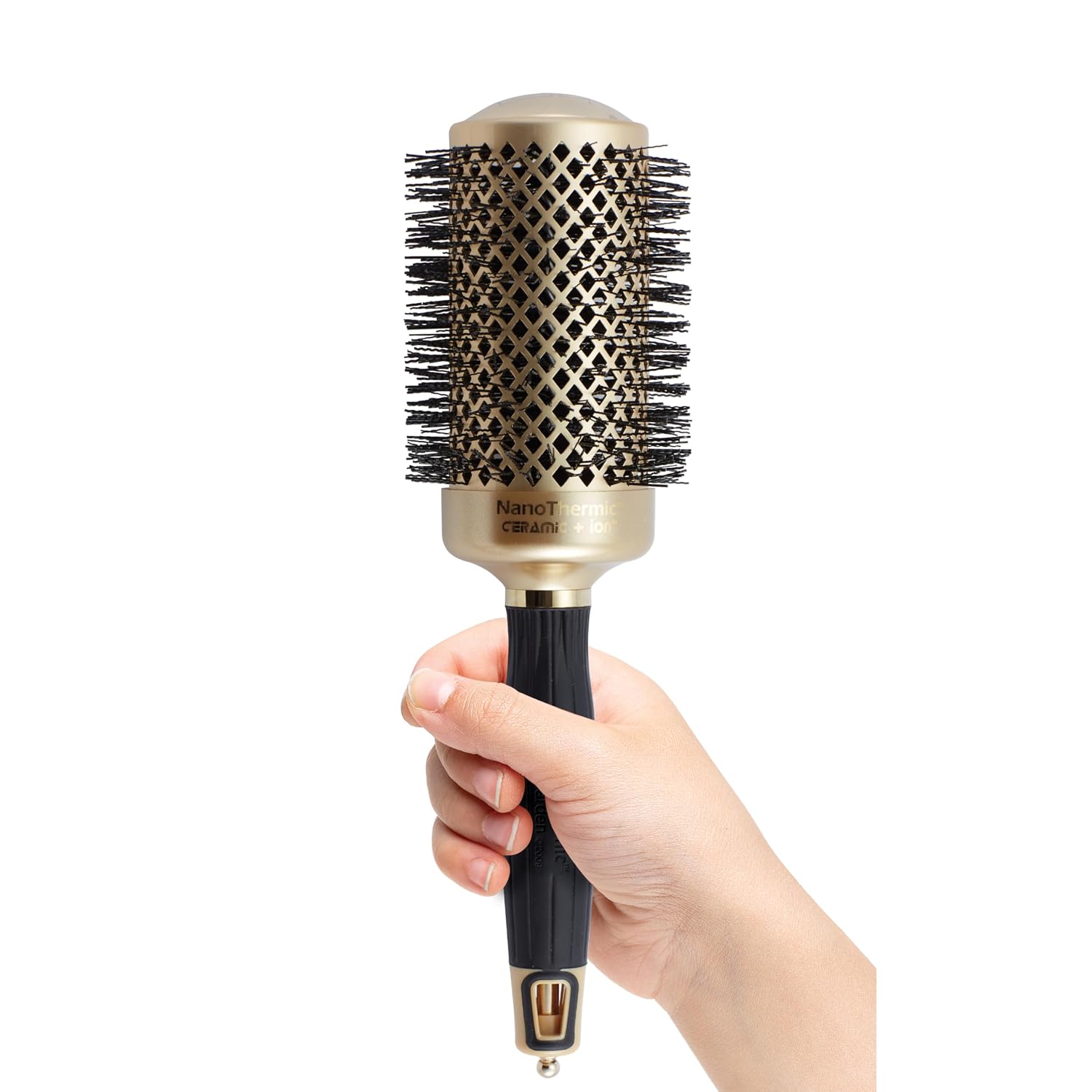 Olivia Garden NanoThermic Ceramic + Ion Round Thermal Hair Brush - Not Electrical - Professional Blowout Brush for Normal to Thick Hair