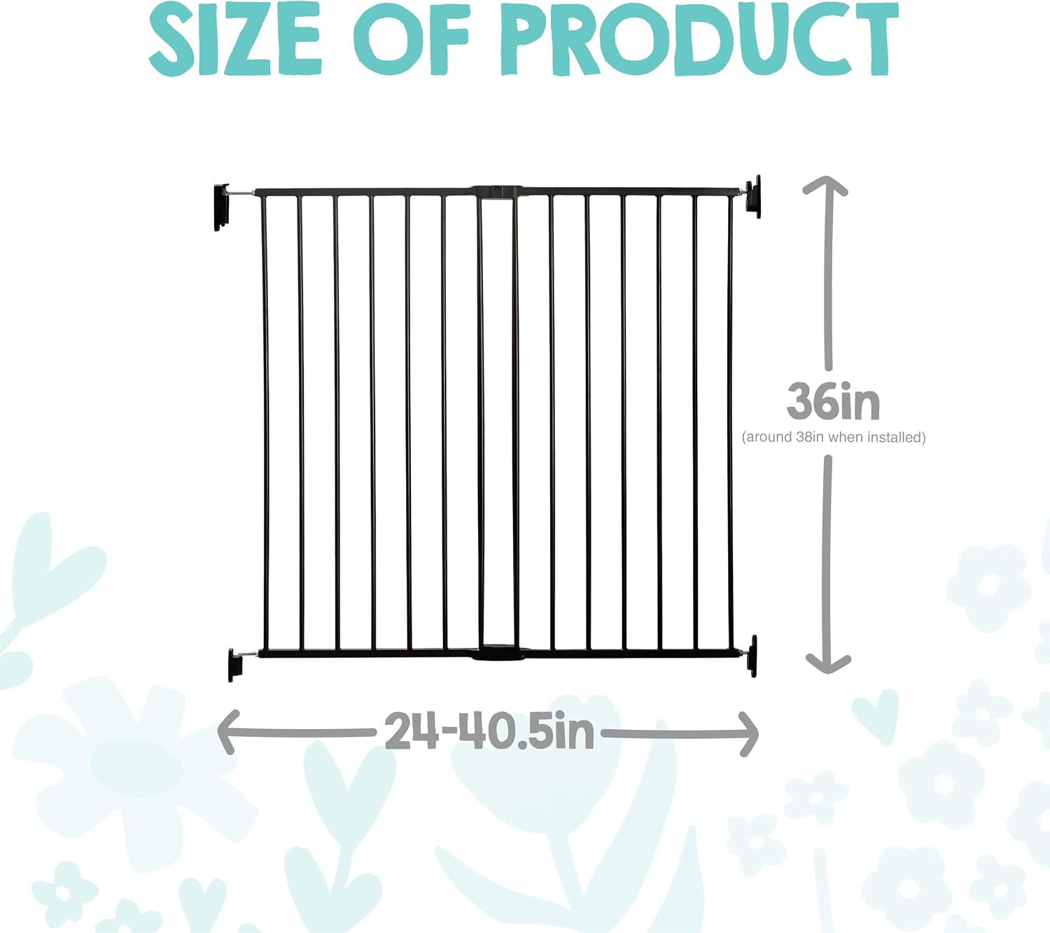 Regalo Safety 36" Extra Tall Baby Gate for Top of Stairs & Dooways
