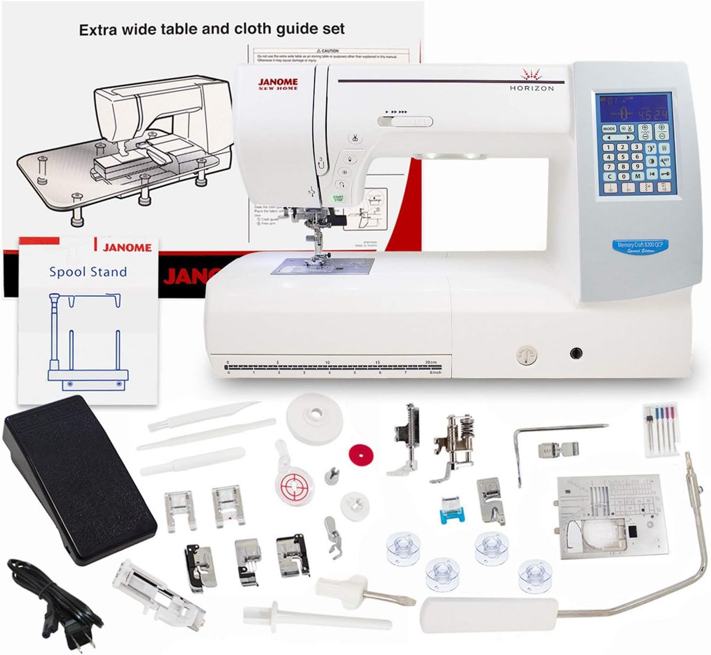 Janome Memory Craft Horizon 8200QCP Special Edition With Exclusive Bundle