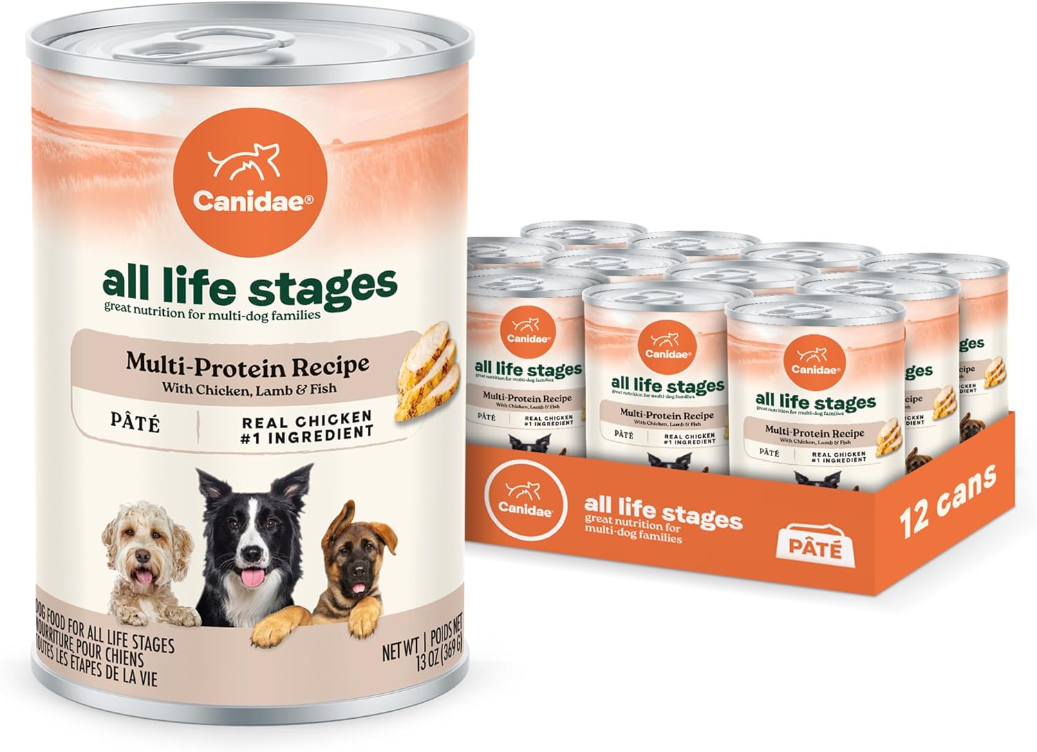 Canidae All Life Stages Premium Wet Dog Food for All Breeds, All Ages, Chicken & Rice Recipe, 13 oz. (Case of 12)