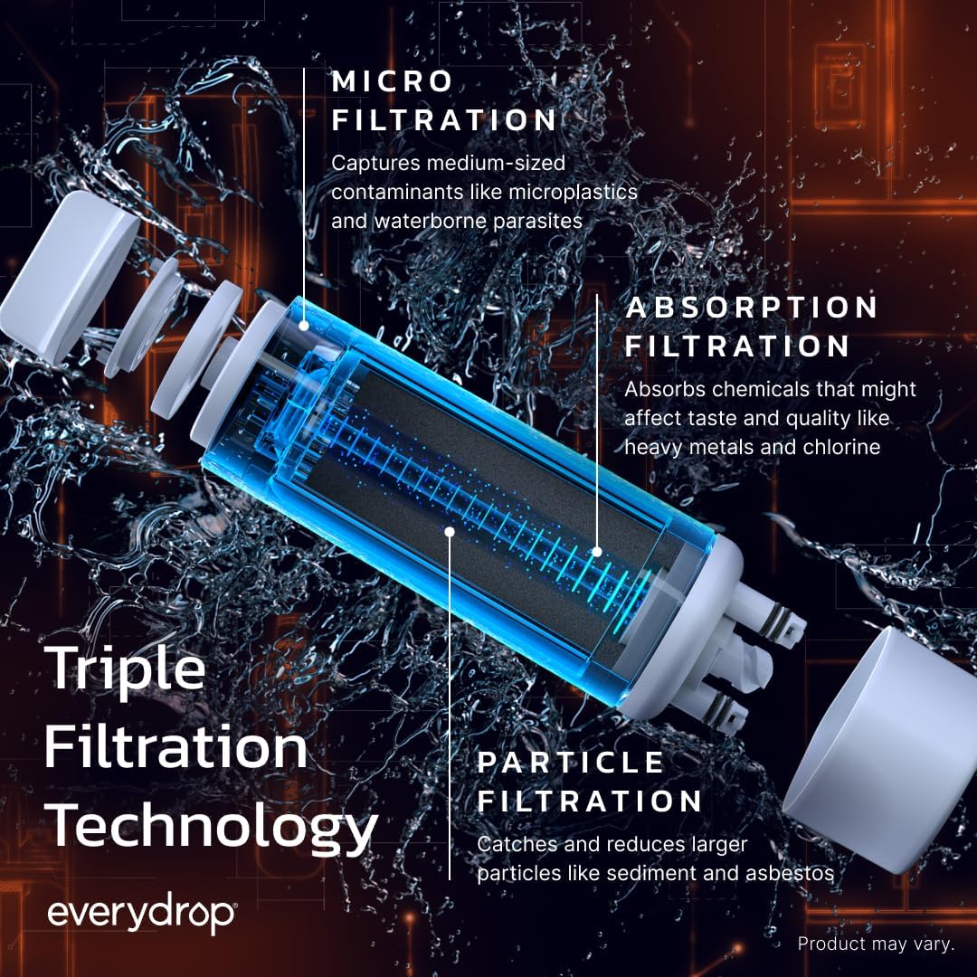 everydrop by Whirlpool Ice and Water Refrigerator Filter 2, EDR2RXD1, Single-Pack