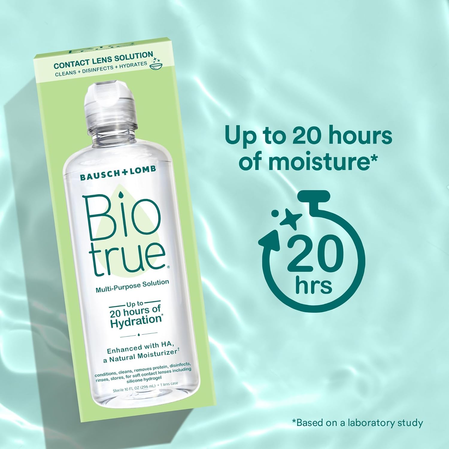 Biotrue Contact Solution, Multi-Purpose Solution with Lens Case, Cleans, Conditions, Hydrates, Disinfects, Removes Protein, Dirt & Debris