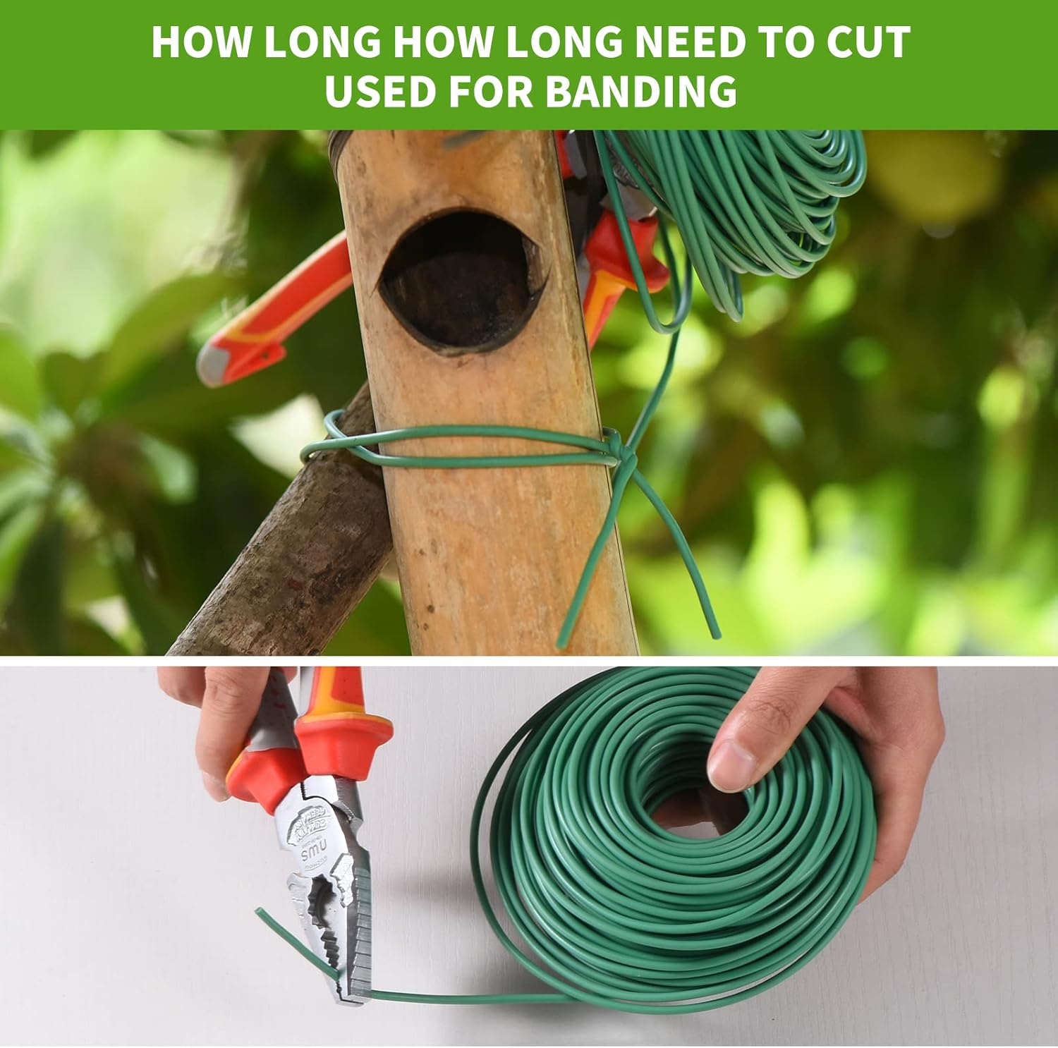YDSL Soft Plant Tie, Garden Wire Tie for Plants Heavy Duty Reusable Plant Twist Ties for Gardening Home Office (Green, 32.8 feet)