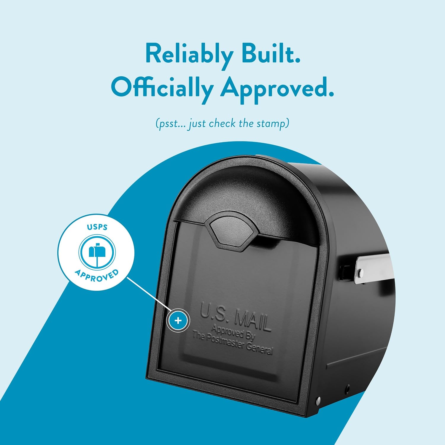 Architectural Mailboxes 8830B-10 Winston Nickel Flag Post Mount Mailbox, Medium, Black | Galvanized steel build for outside with weather-resistant build and rust-resistant powder-coat finish. USPS approved.