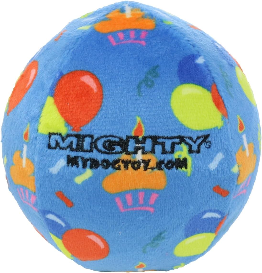 MIGHTY Tuffy 2 Pack Medium Ball Dog Toy: Ultra Durable Plush Toy with Multiple Layers & Reinforced Seams, Washable and Floats, Vinyl Ball & Fleece