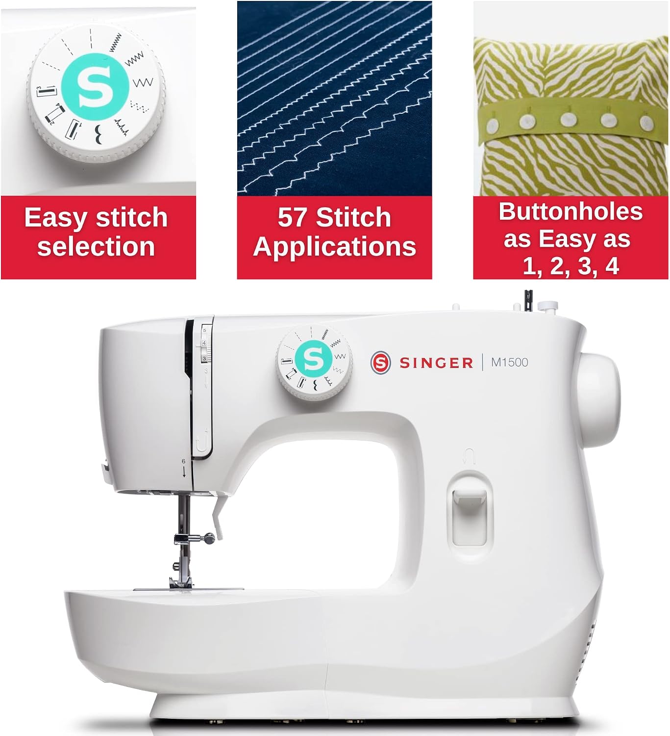 SINGER® M1500 Lightweight & Portable Sewing Machine with Accessory Kit