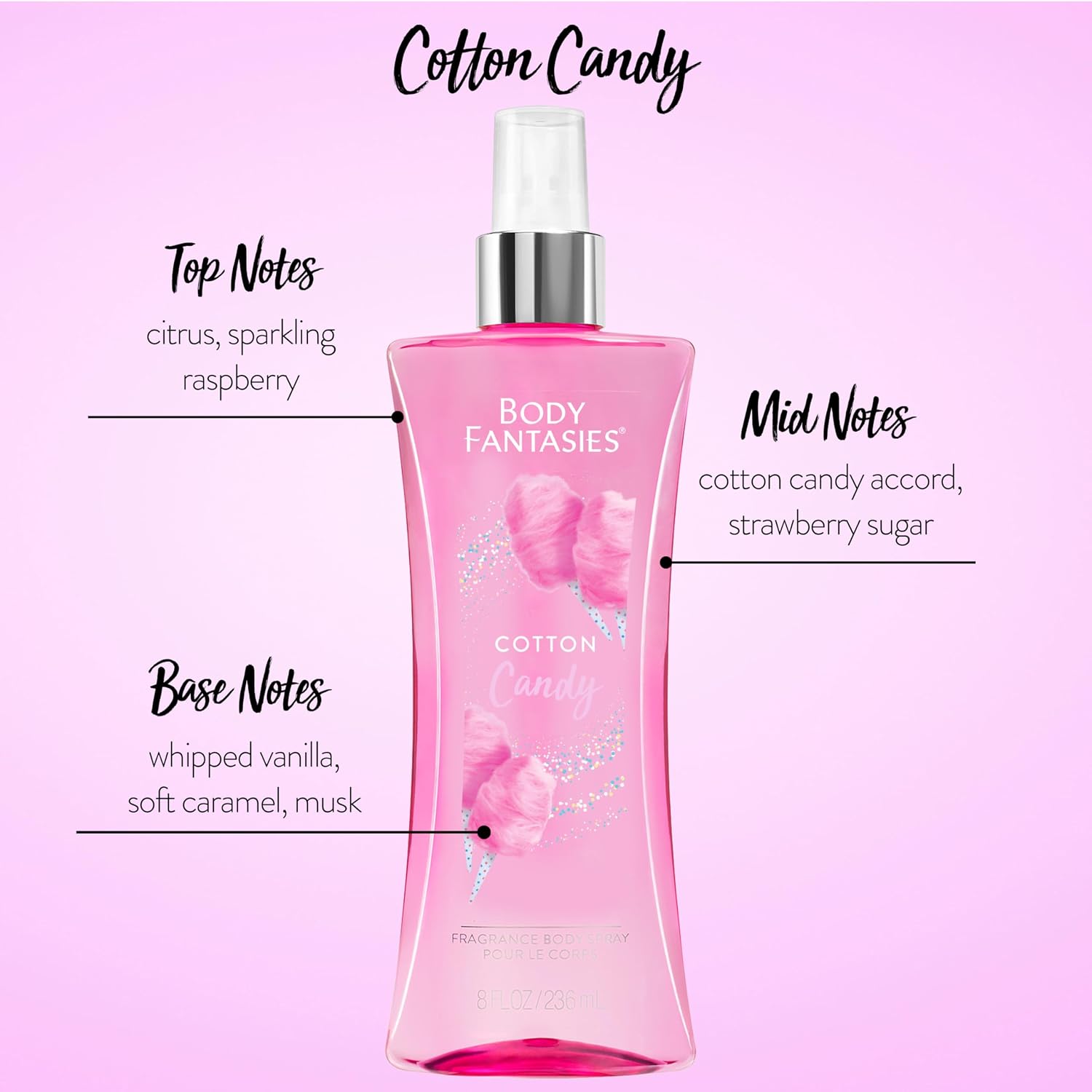 Body Fantasies Signature Fragrance Body Spray, Fresh White Musk, 8 Fluid Ounce