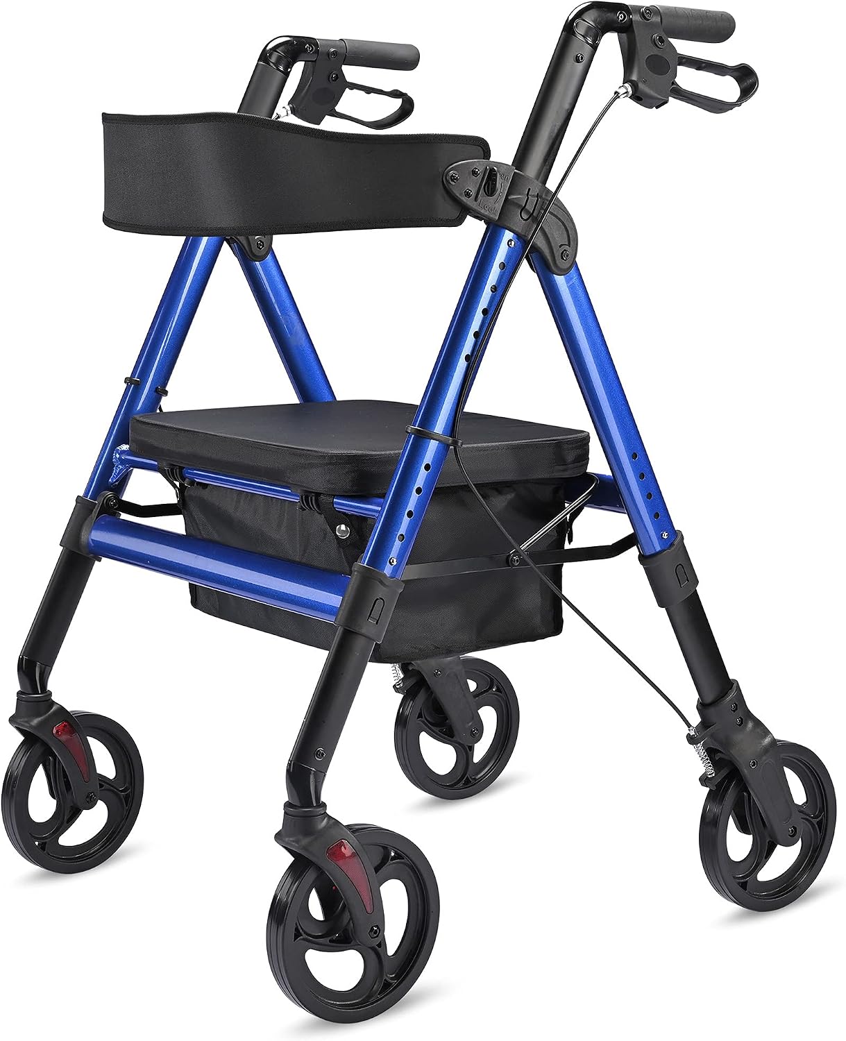 AW Rollator Walker with Seat Foldable, Medical Upright Bariatric Rolling